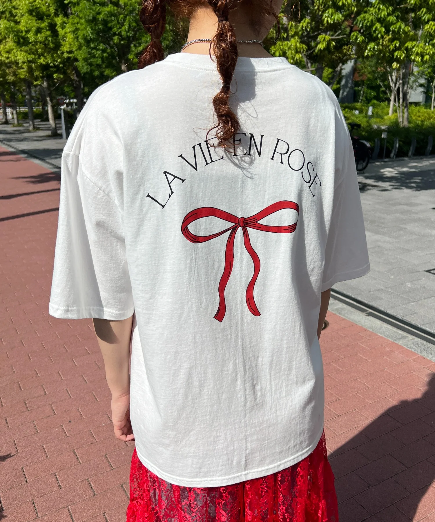 リボンプリントビッグTシャツ - Image 6