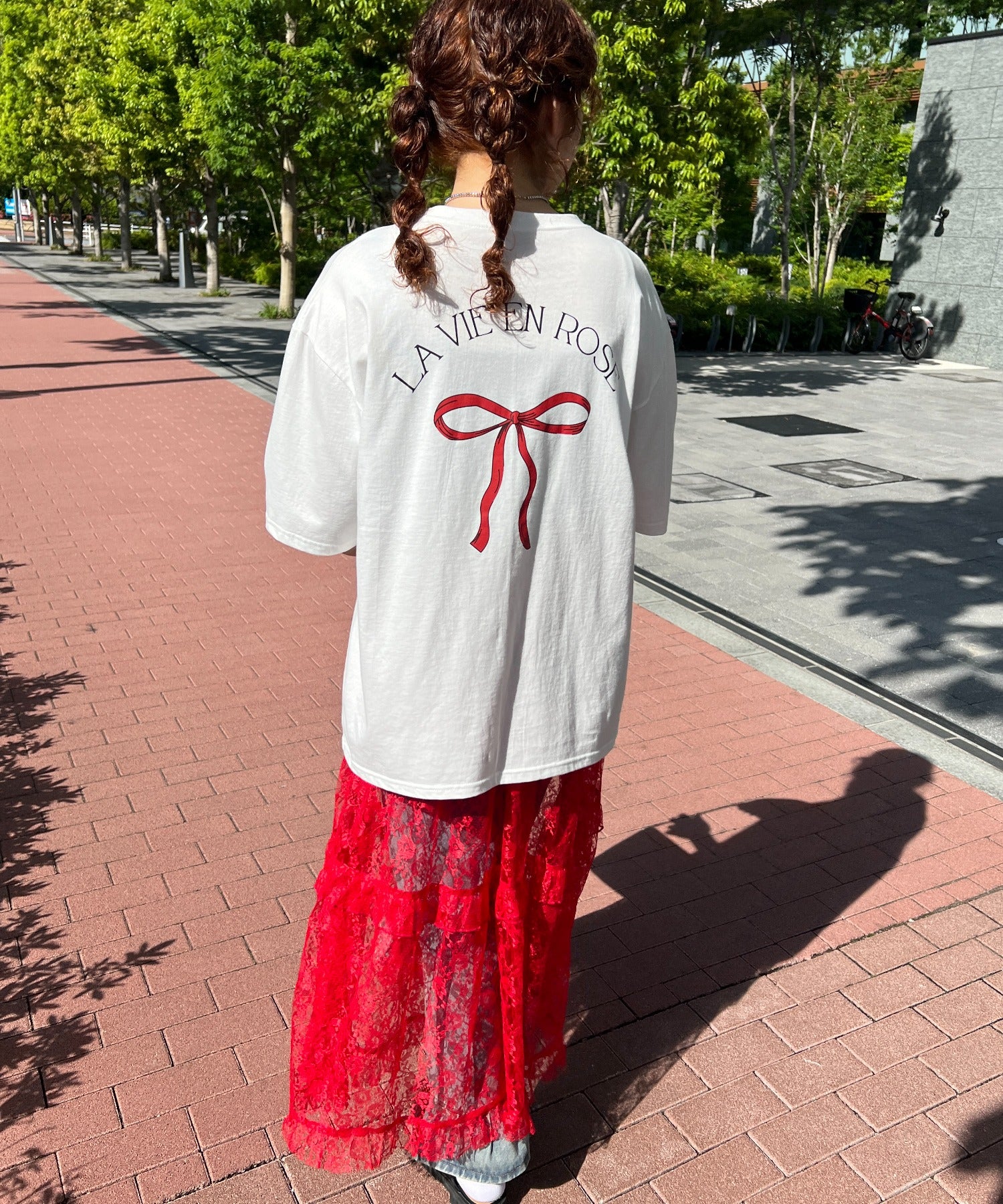リボンプリントビッグTシャツ - Image 8