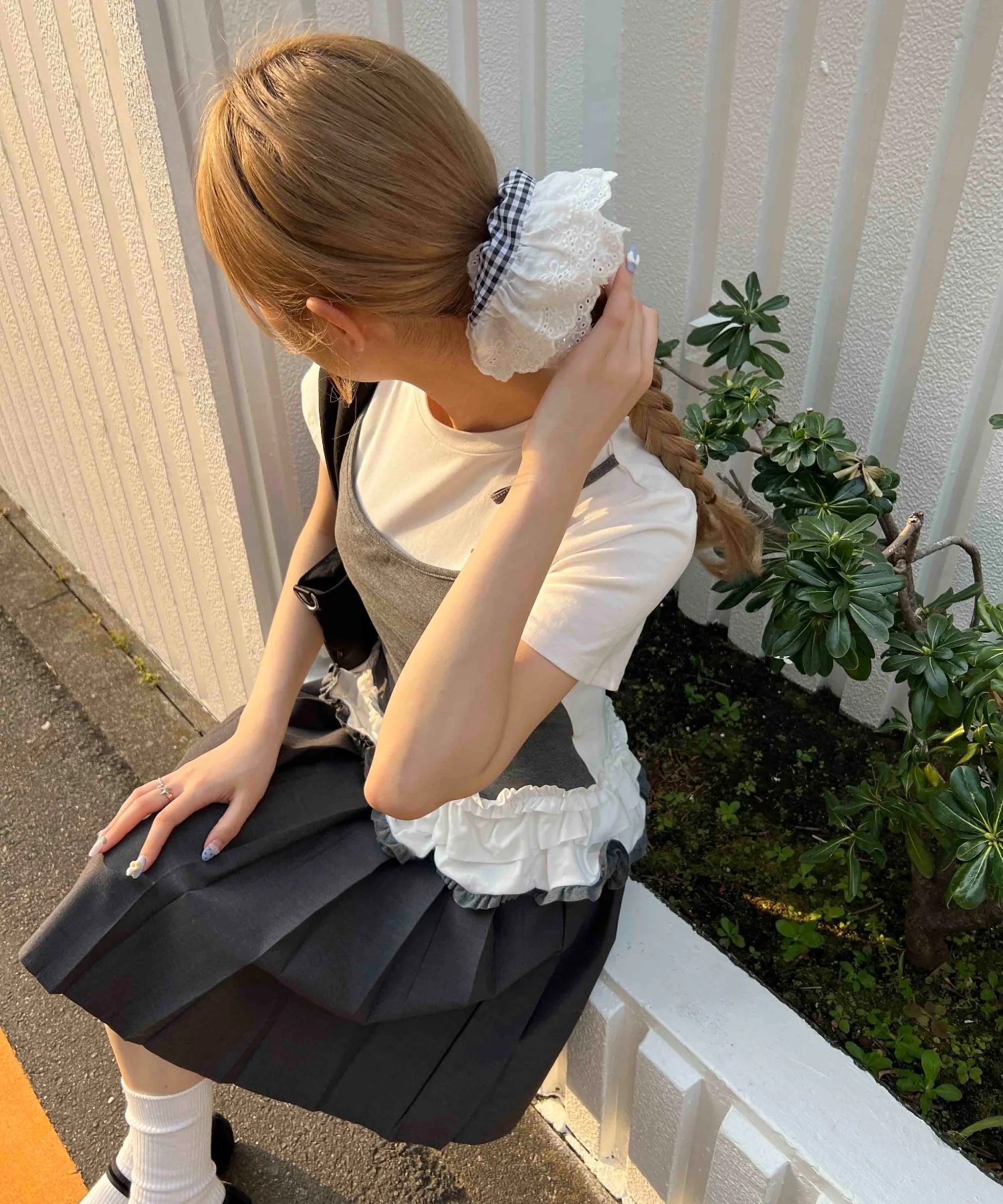 レースポイントギンガムチェックシュシュ - Image 12