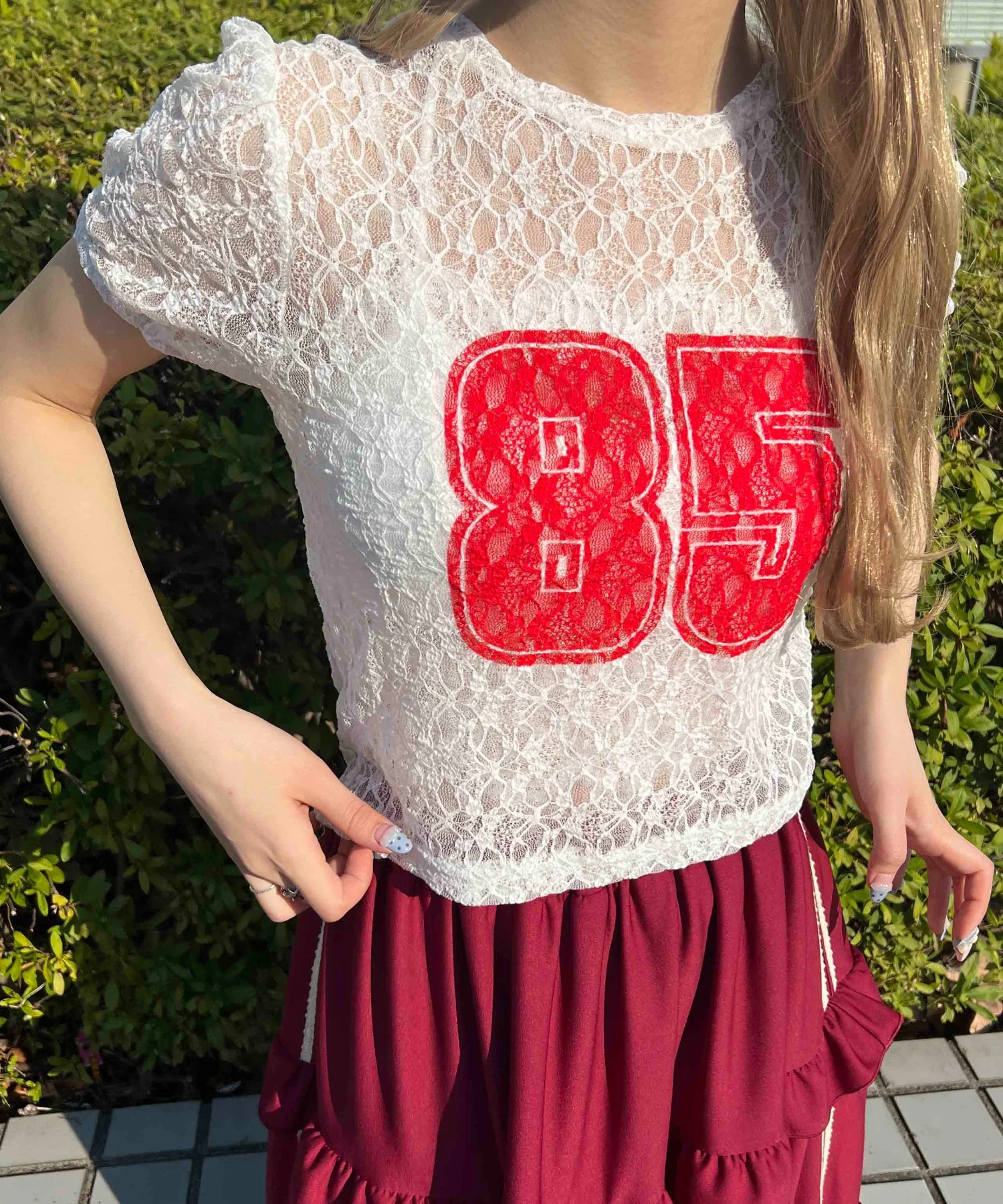 レースコンパクトTシャツ