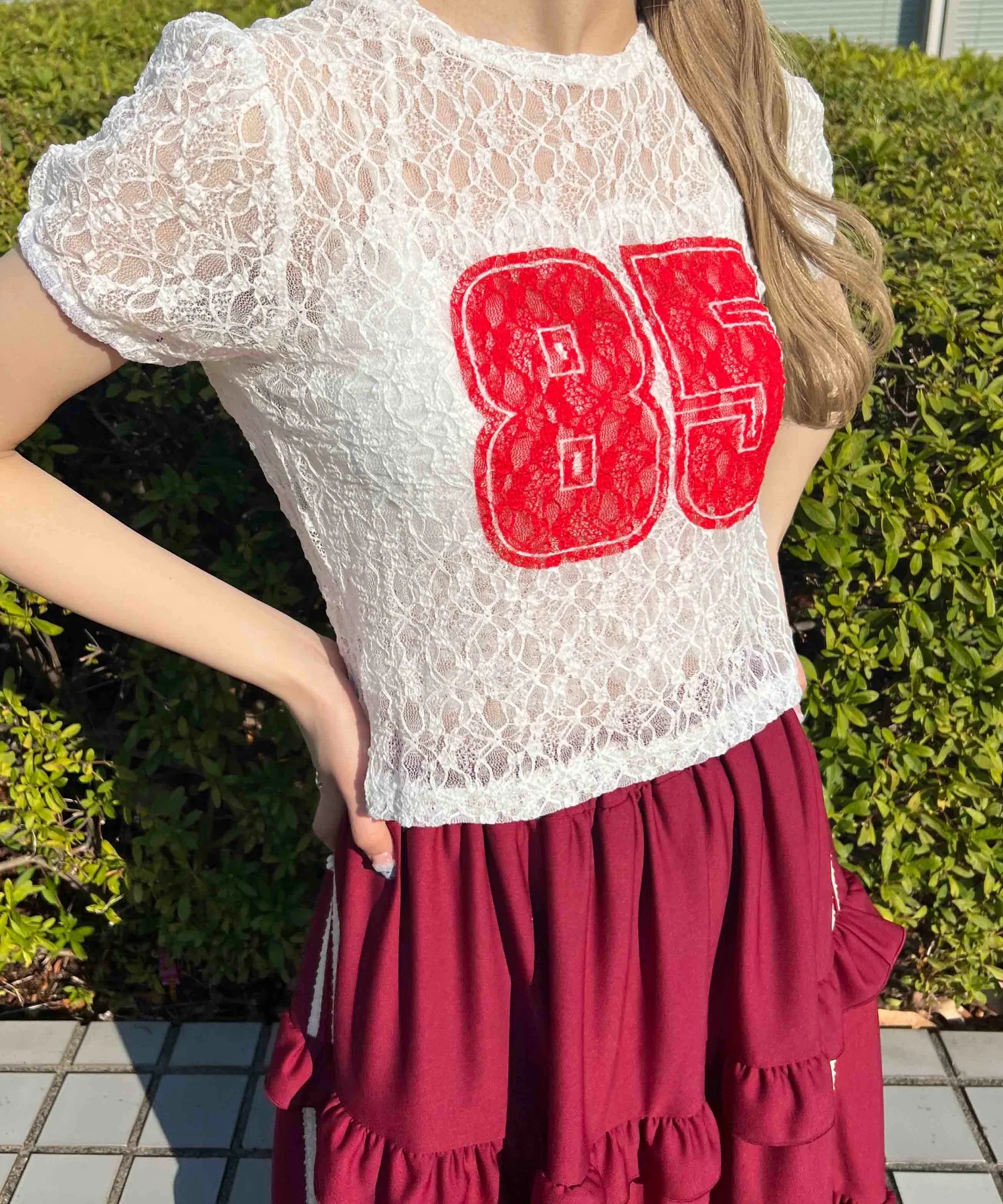 レースコンパクトTシャツ - Image 3