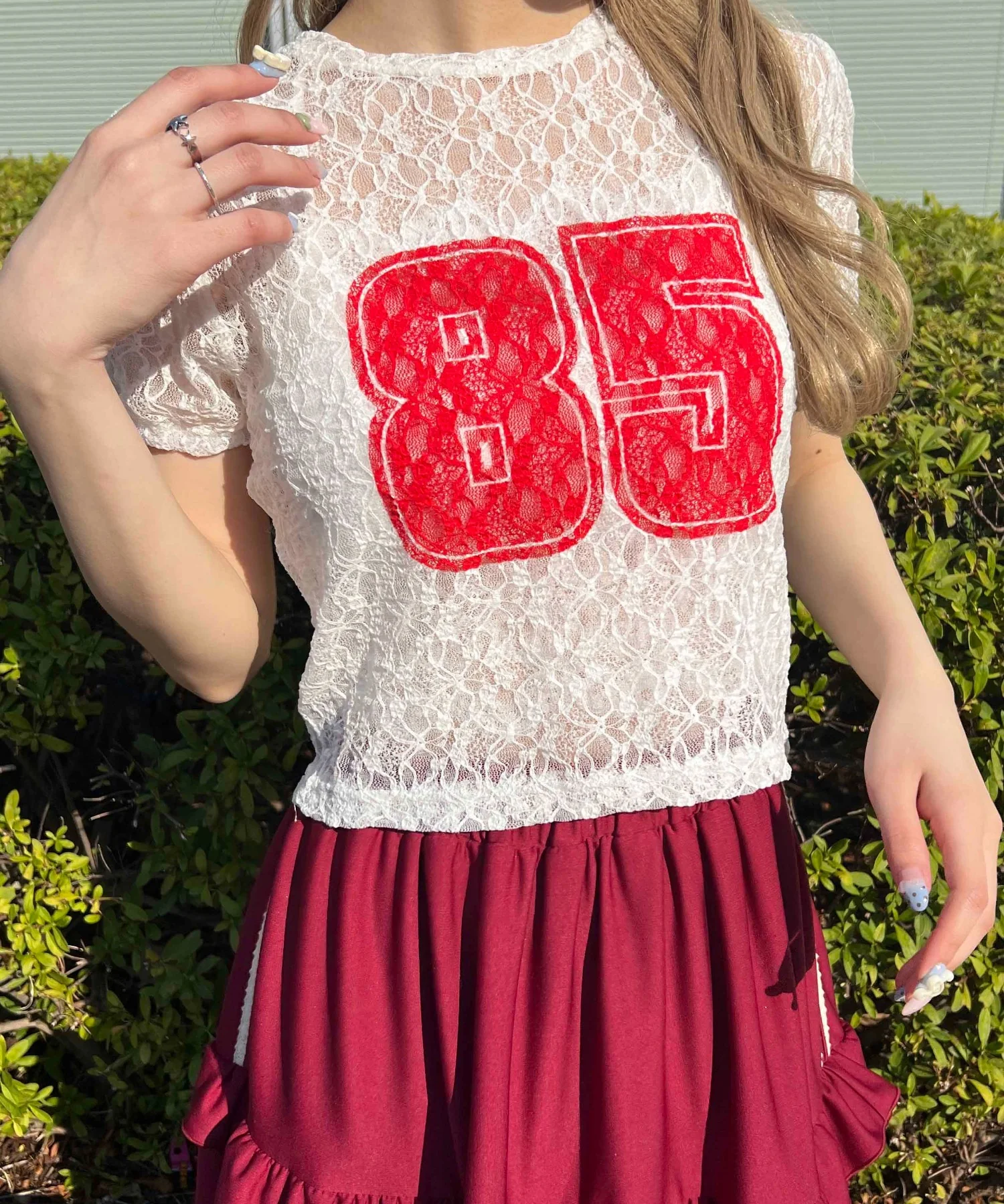 レースコンパクトTシャツ - Image 4
