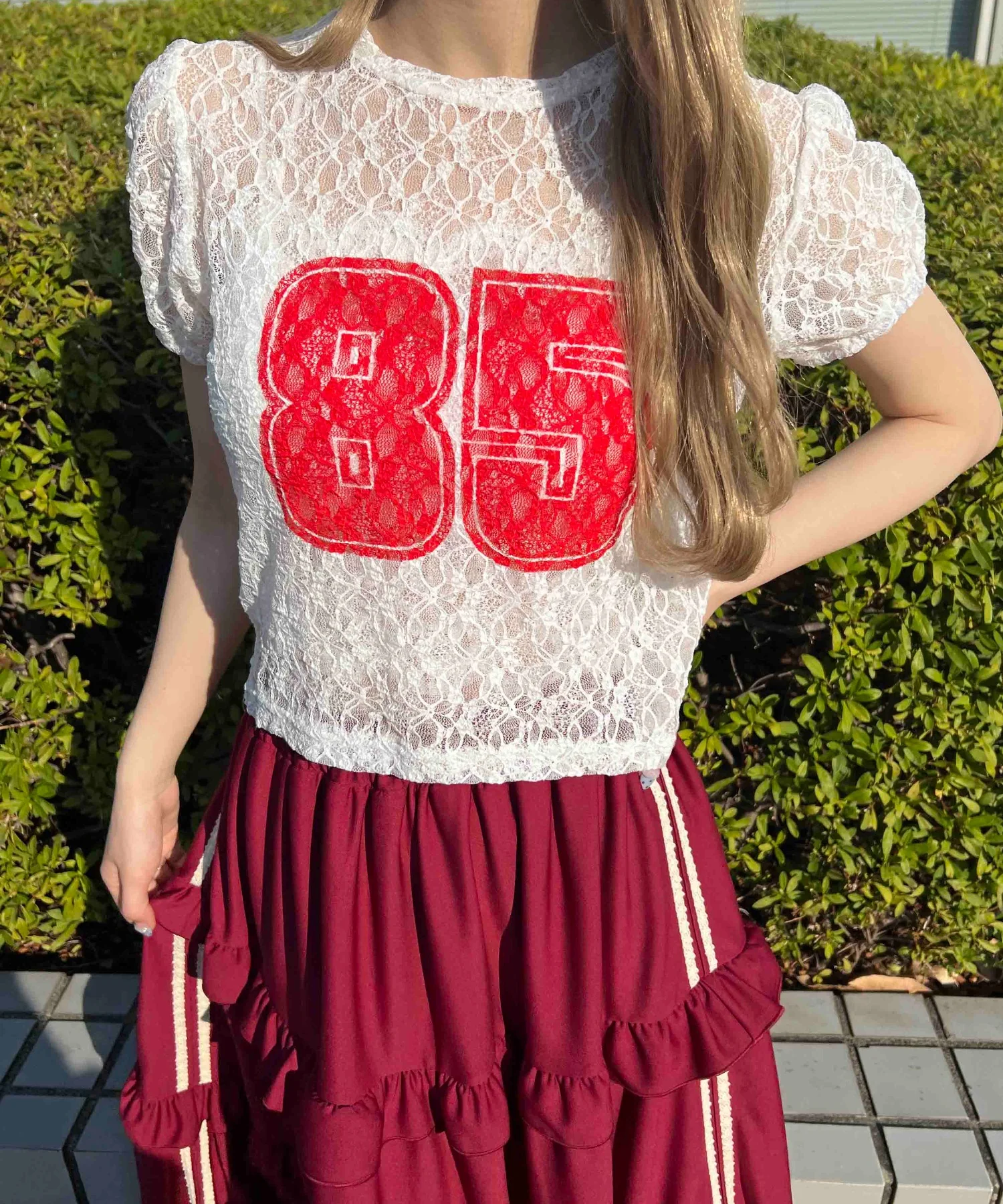 レースコンパクトTシャツ - Image 7