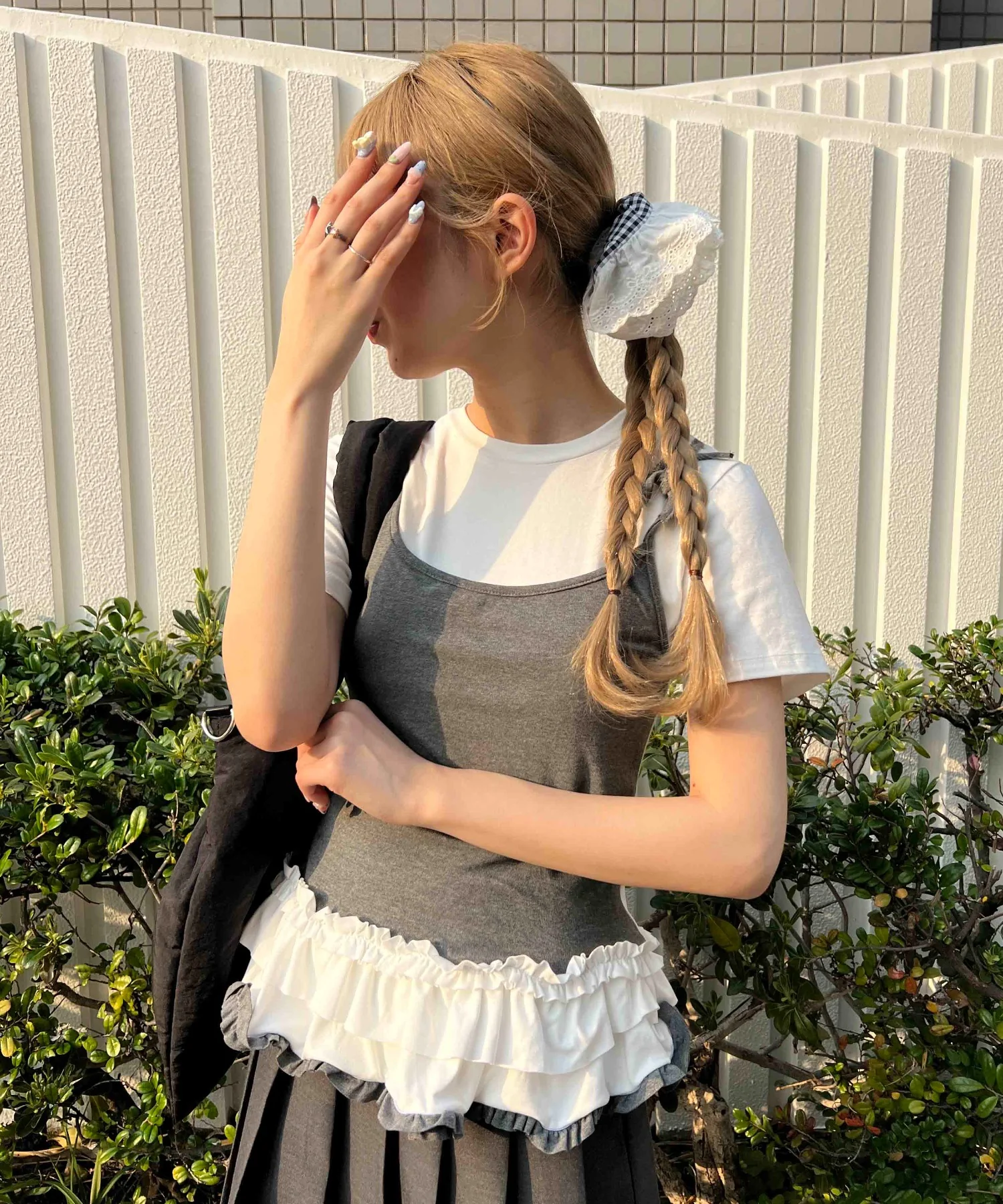 バイカラーレイヤードデザインTシャツ - Image 14