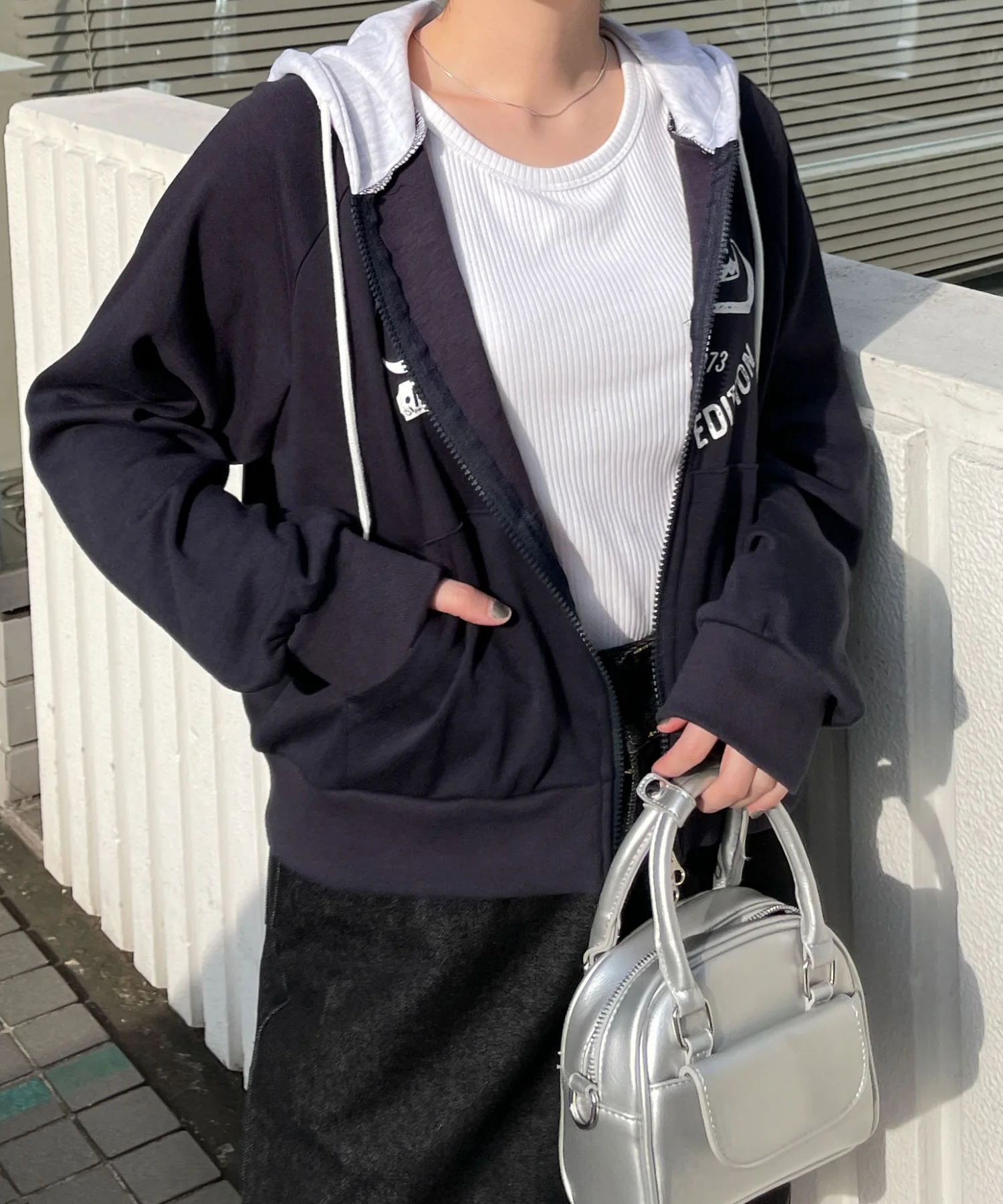 カレッジプリントZIPパーカー - Image 10
