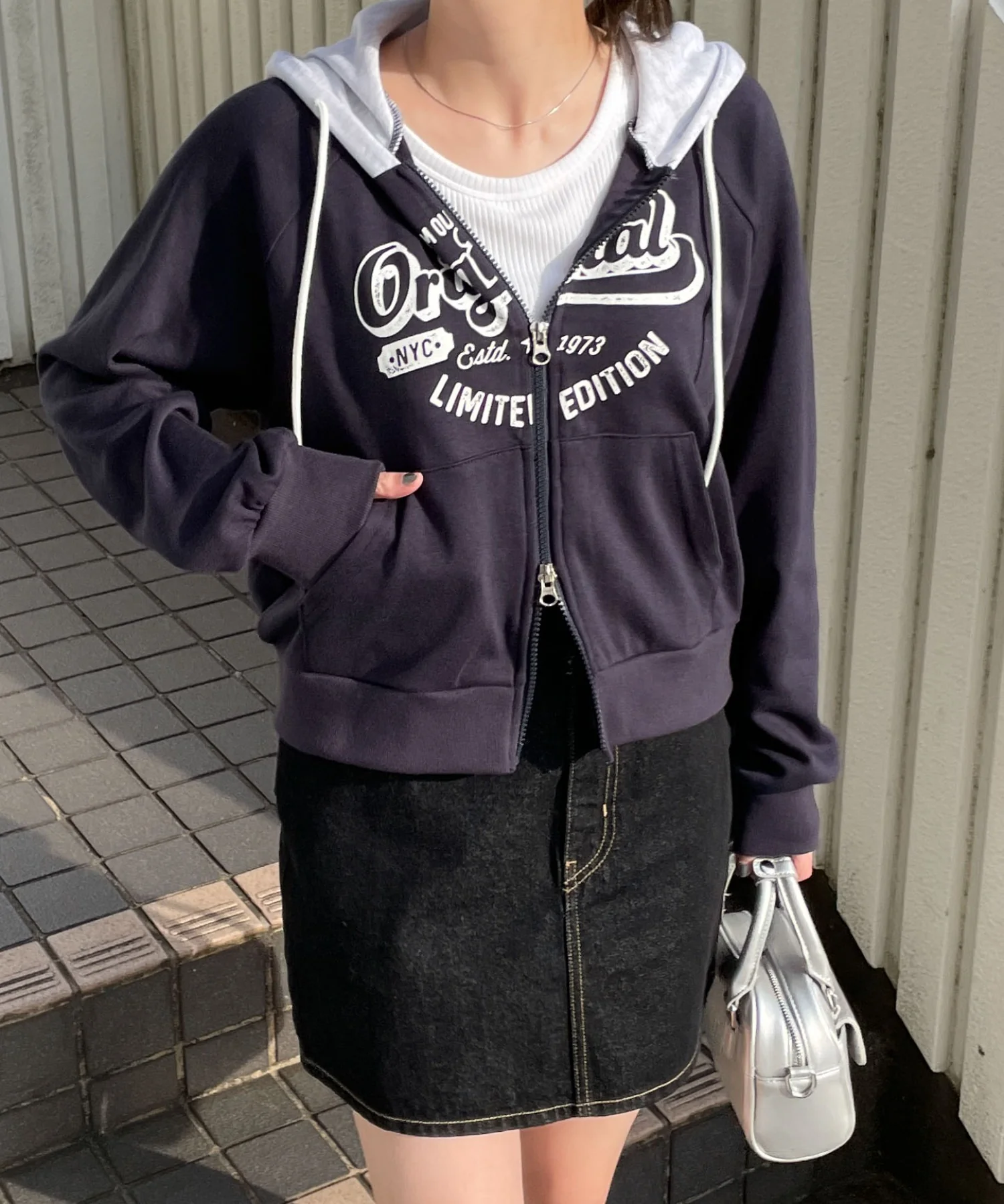 カレッジプリントZIPパーカー - Image 7