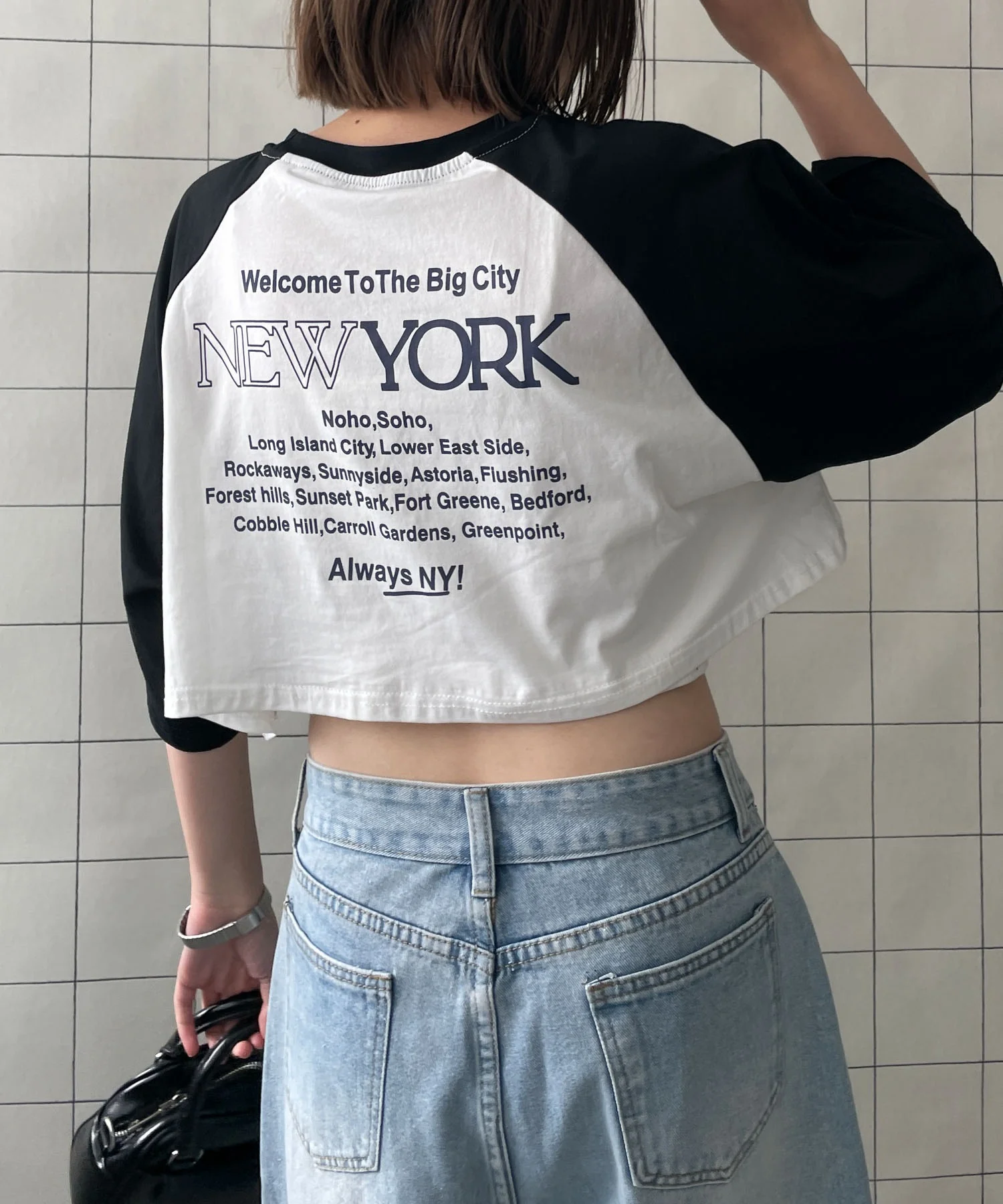 シティロゴラグランショートスリーブTシャツ - Image 10