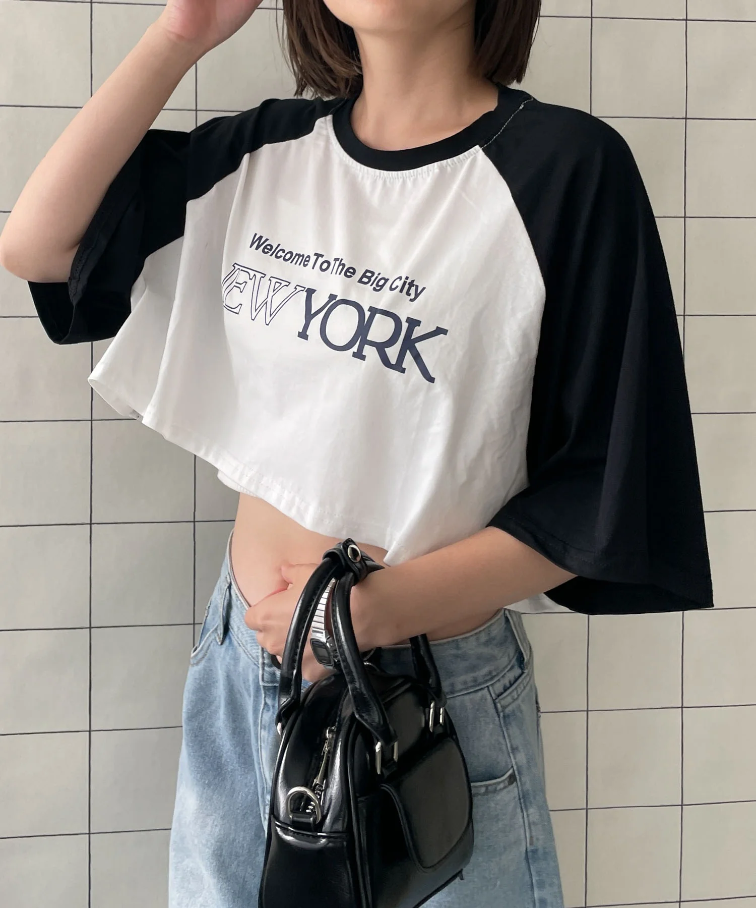 シティロゴラグランショートスリーブTシャツ - Image 11