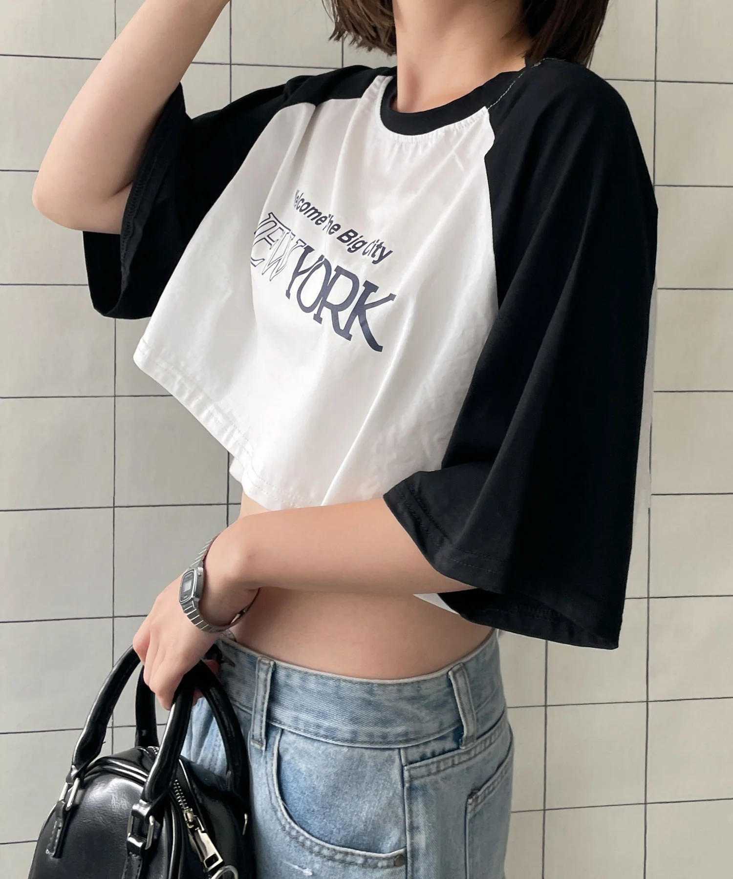 シティロゴラグランショートスリーブTシャツ - Image 13