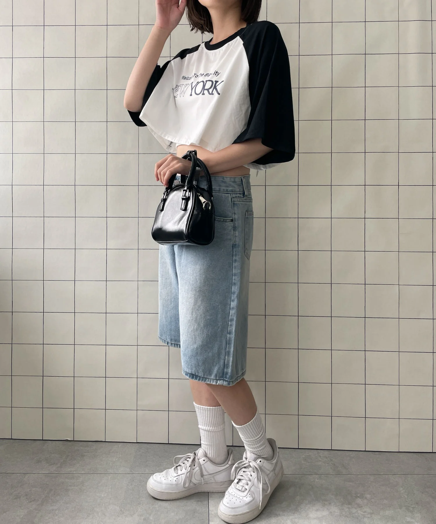 シティロゴラグランショートスリーブTシャツ - Image 14