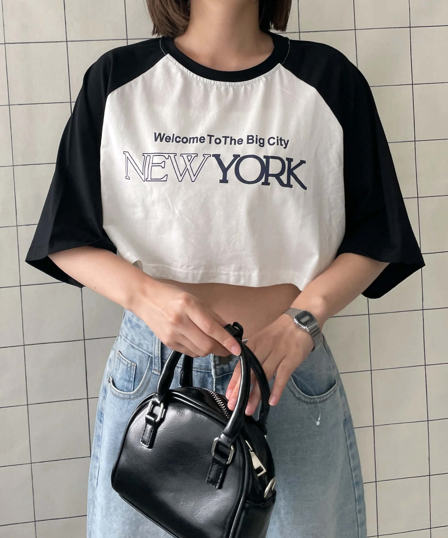 シティロゴラグランショートスリーブTシャツ - Image 2