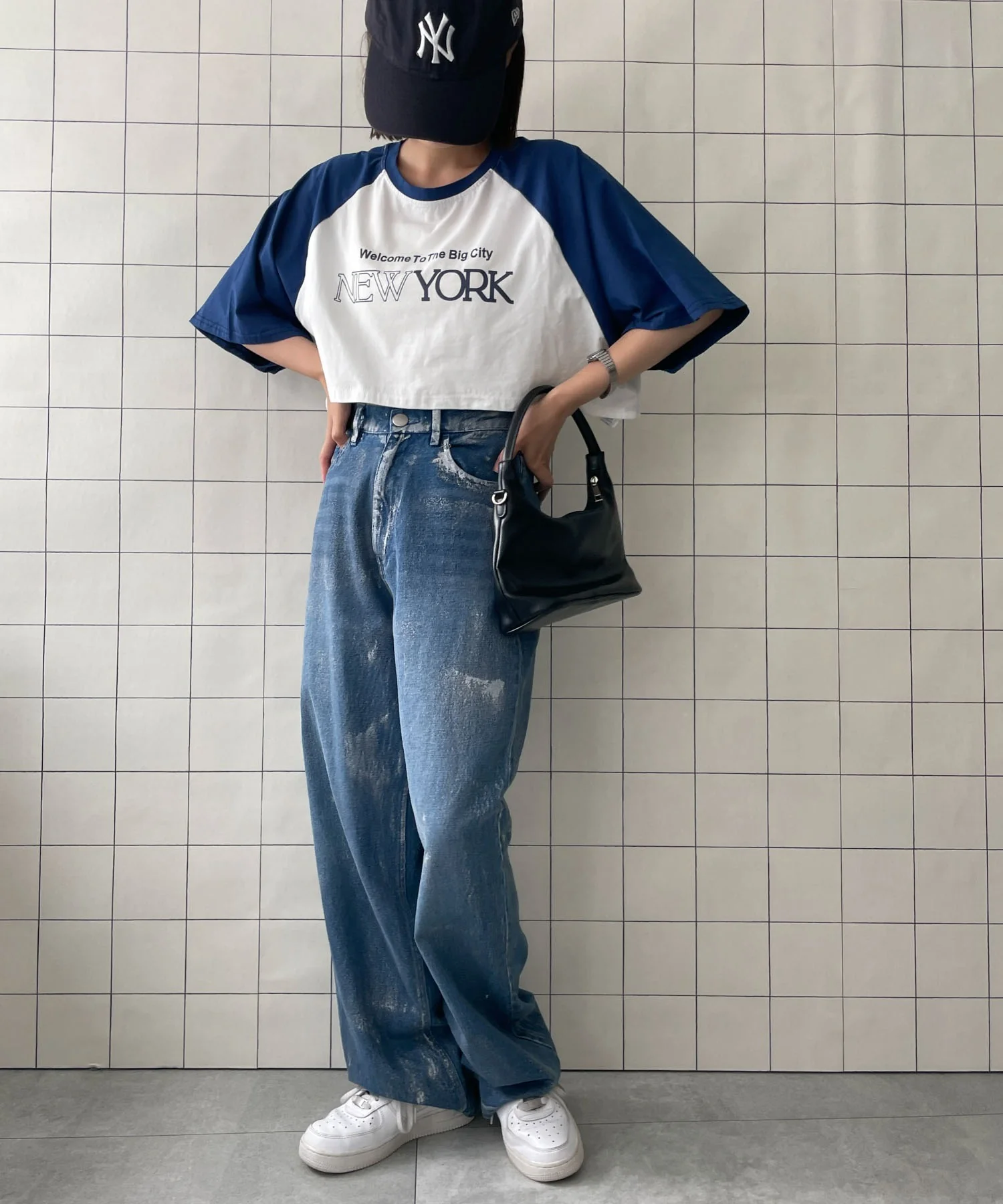 シティロゴラグランショートスリーブTシャツ - Image 3
