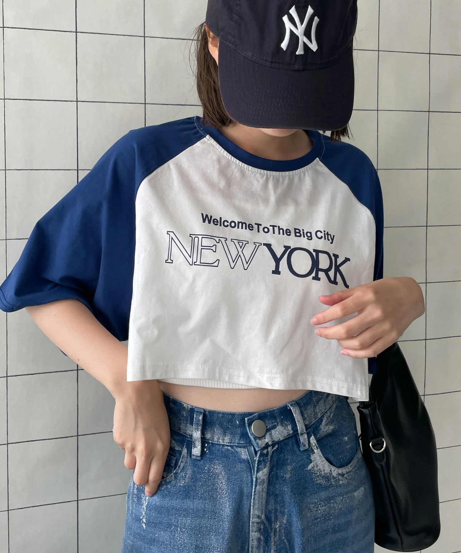 シティロゴラグランショートスリーブTシャツ - Image 6