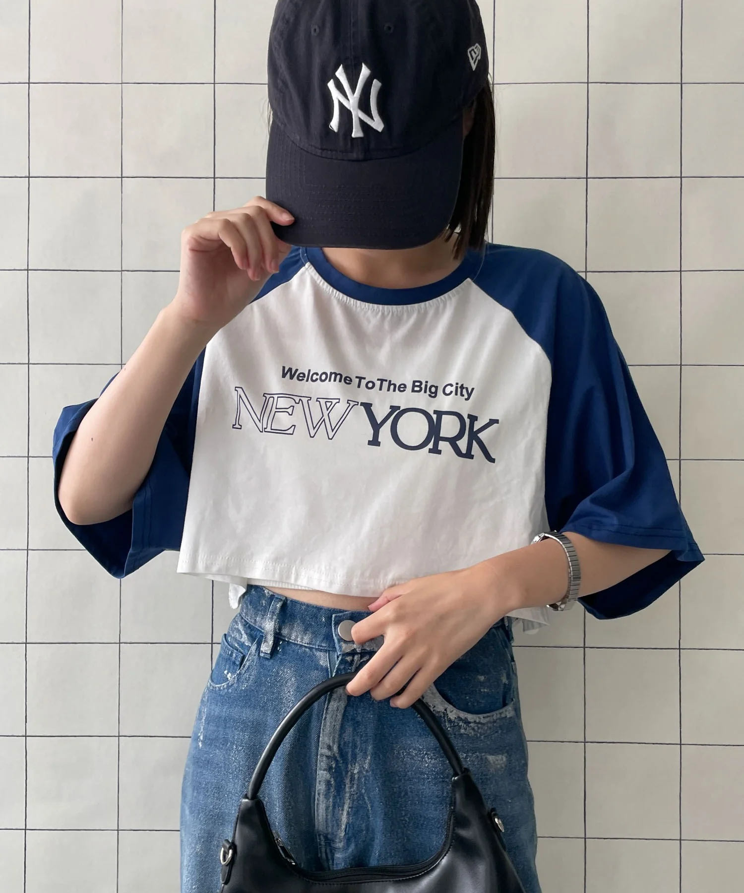 シティロゴラグランショートスリーブTシャツ - Image 7