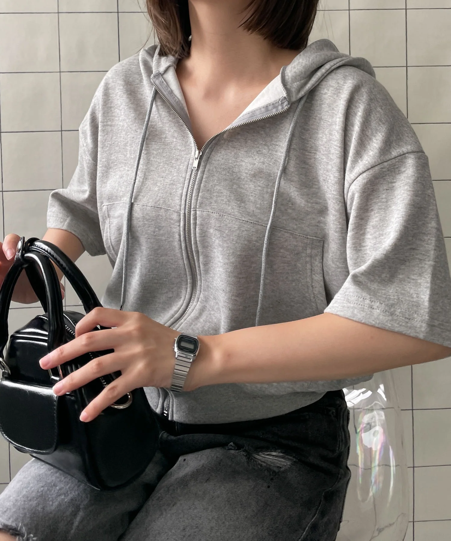 半袖ジップアップパーカー - Image 5