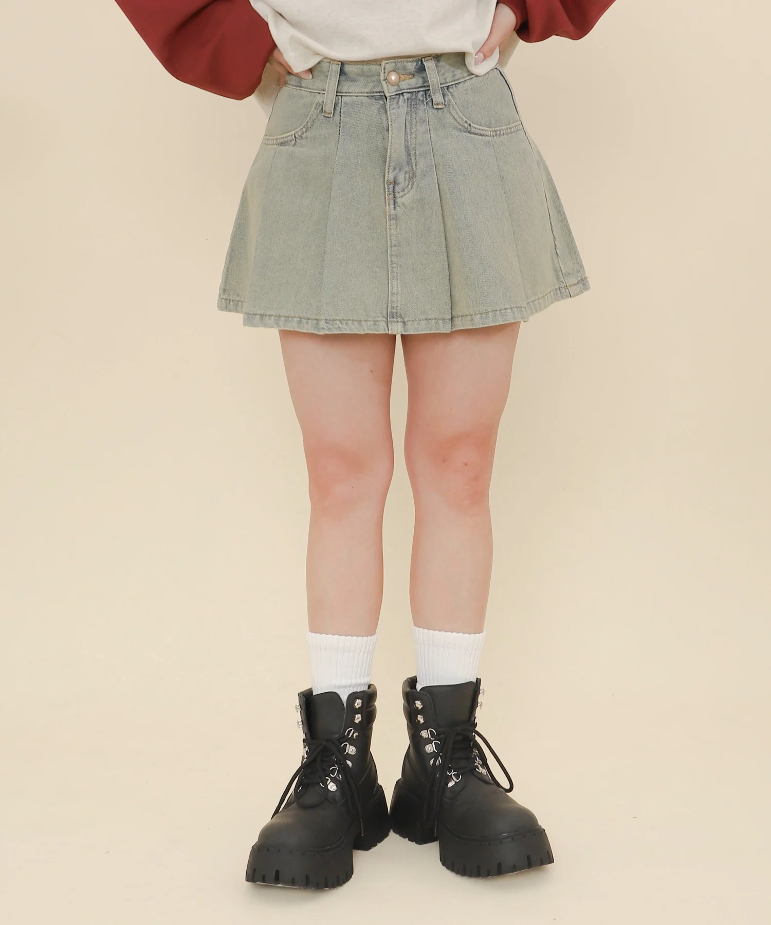 タックデニムミニスカパン - Image 16
