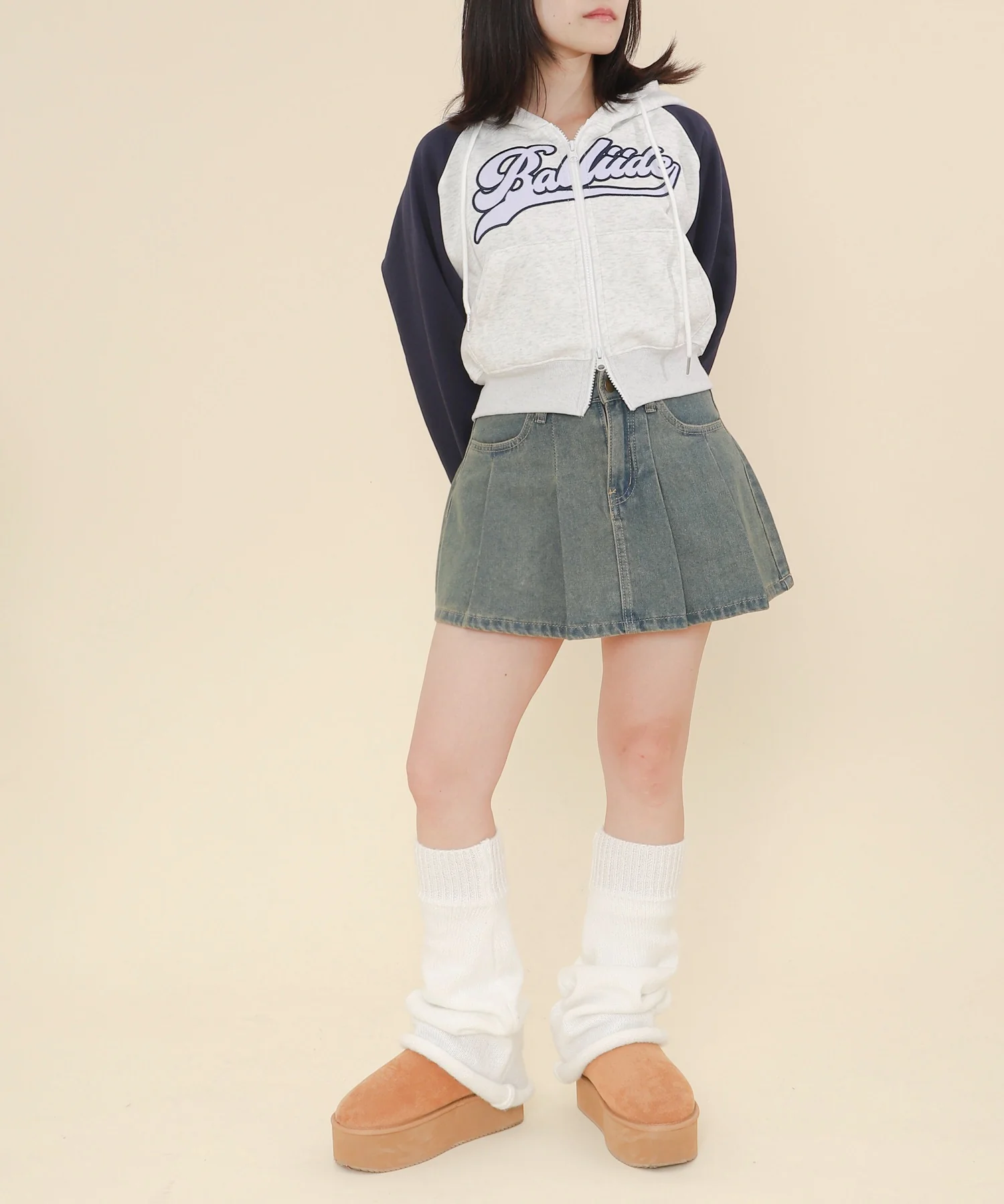 タックデニムミニスカパン - Image 4