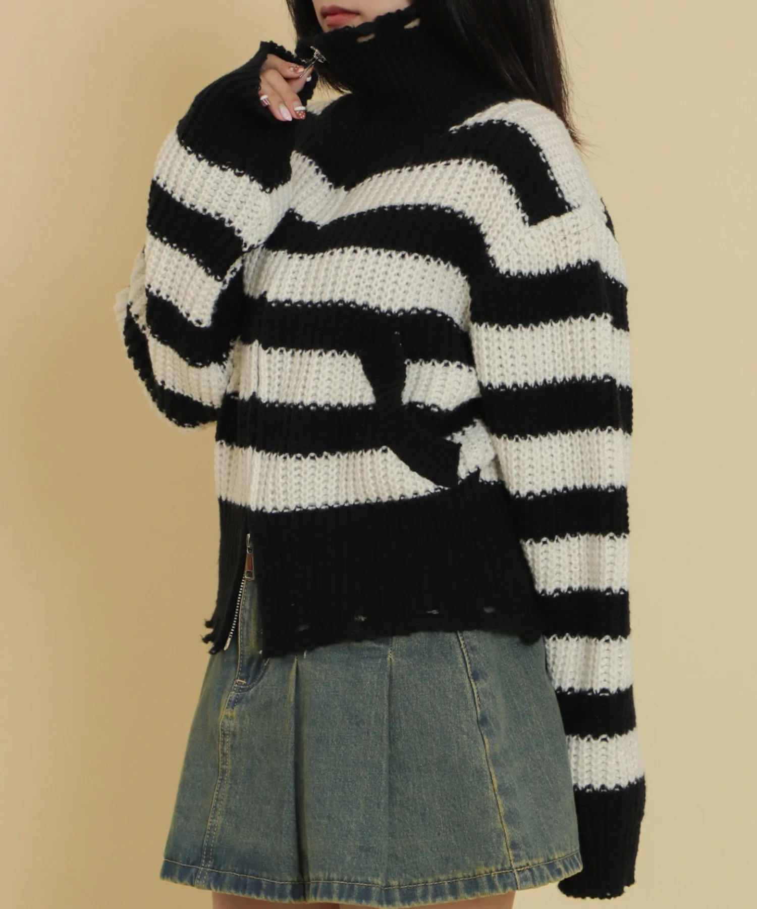 ダメージボーダーZIPニット - Image 6