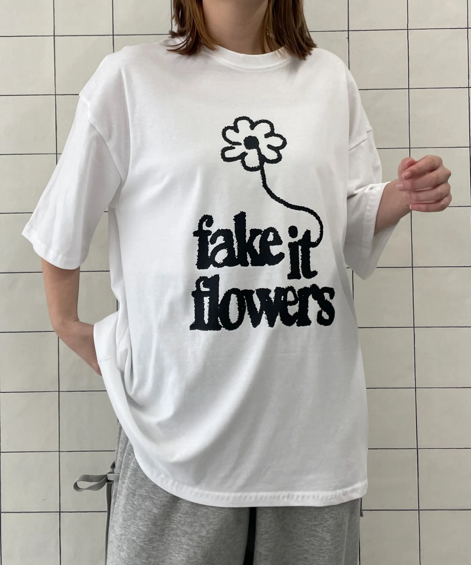 fake　it　flowersビッグT - Image 6