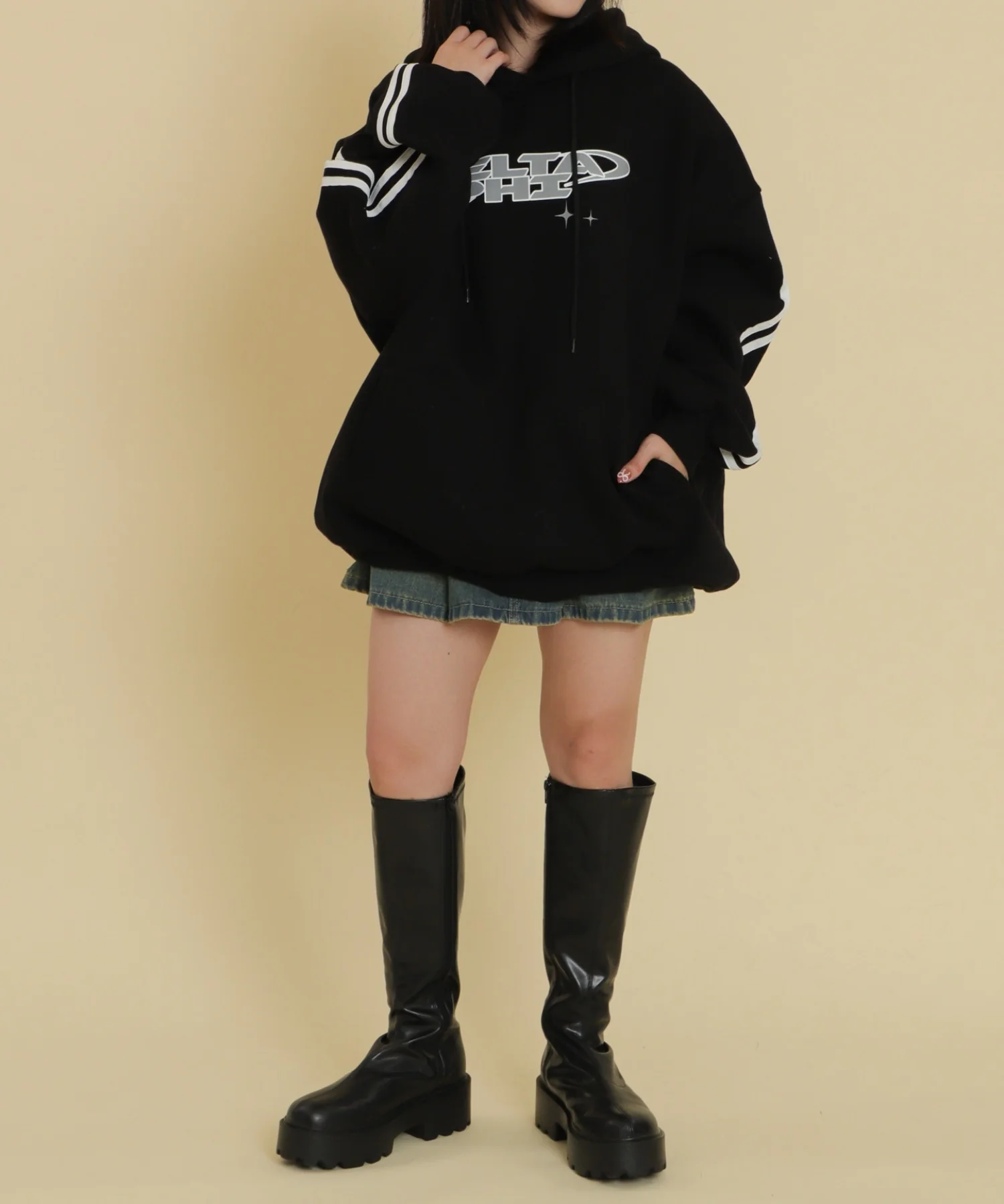 2ラインロゴビッグパーカー - Image 4