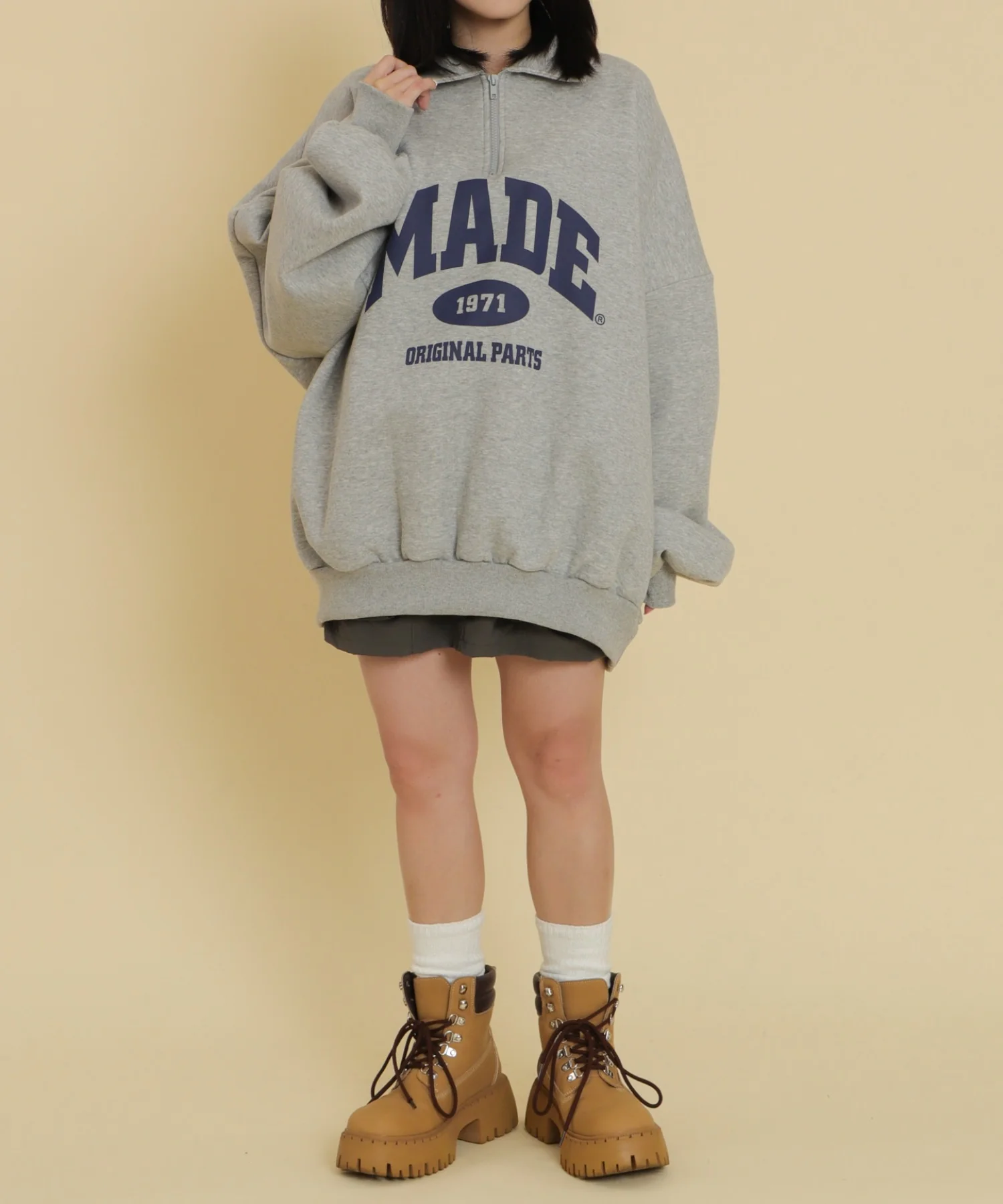 ハーフZIPカレッジビッグスウェット - Image 4