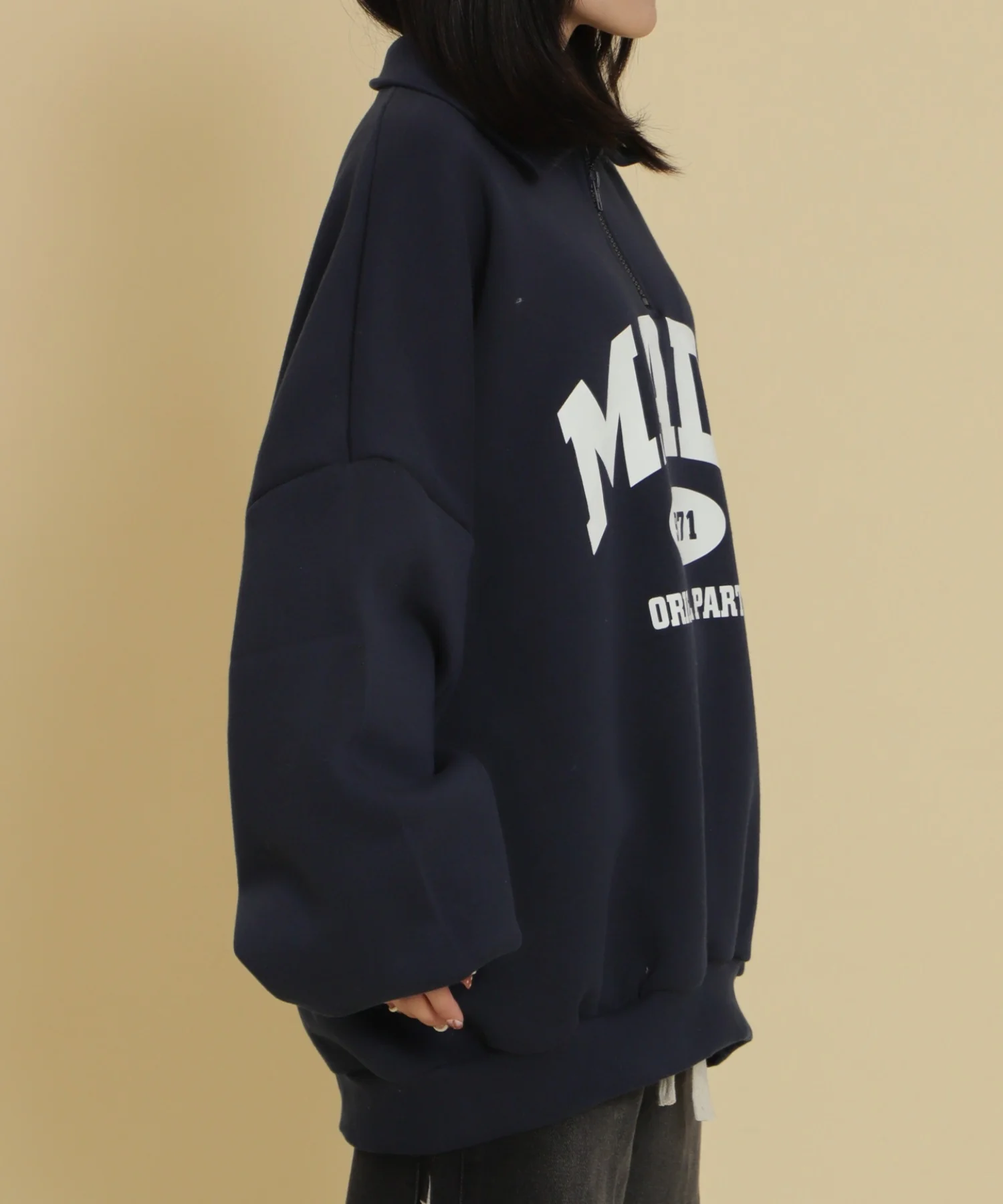 ハーフZIPカレッジビッグスウェット - Image 5