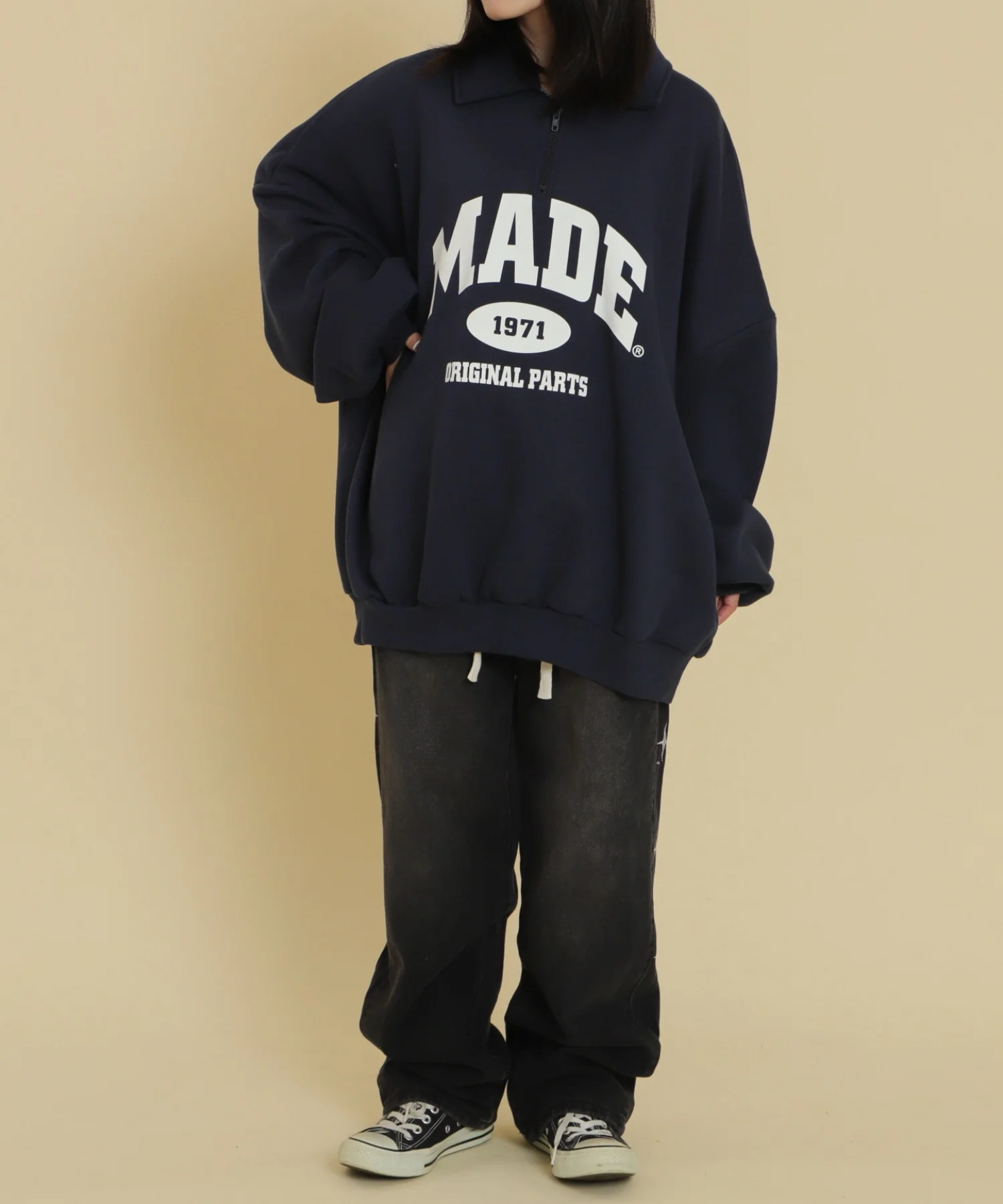 ハーフZIPカレッジビッグスウェット - Image 8