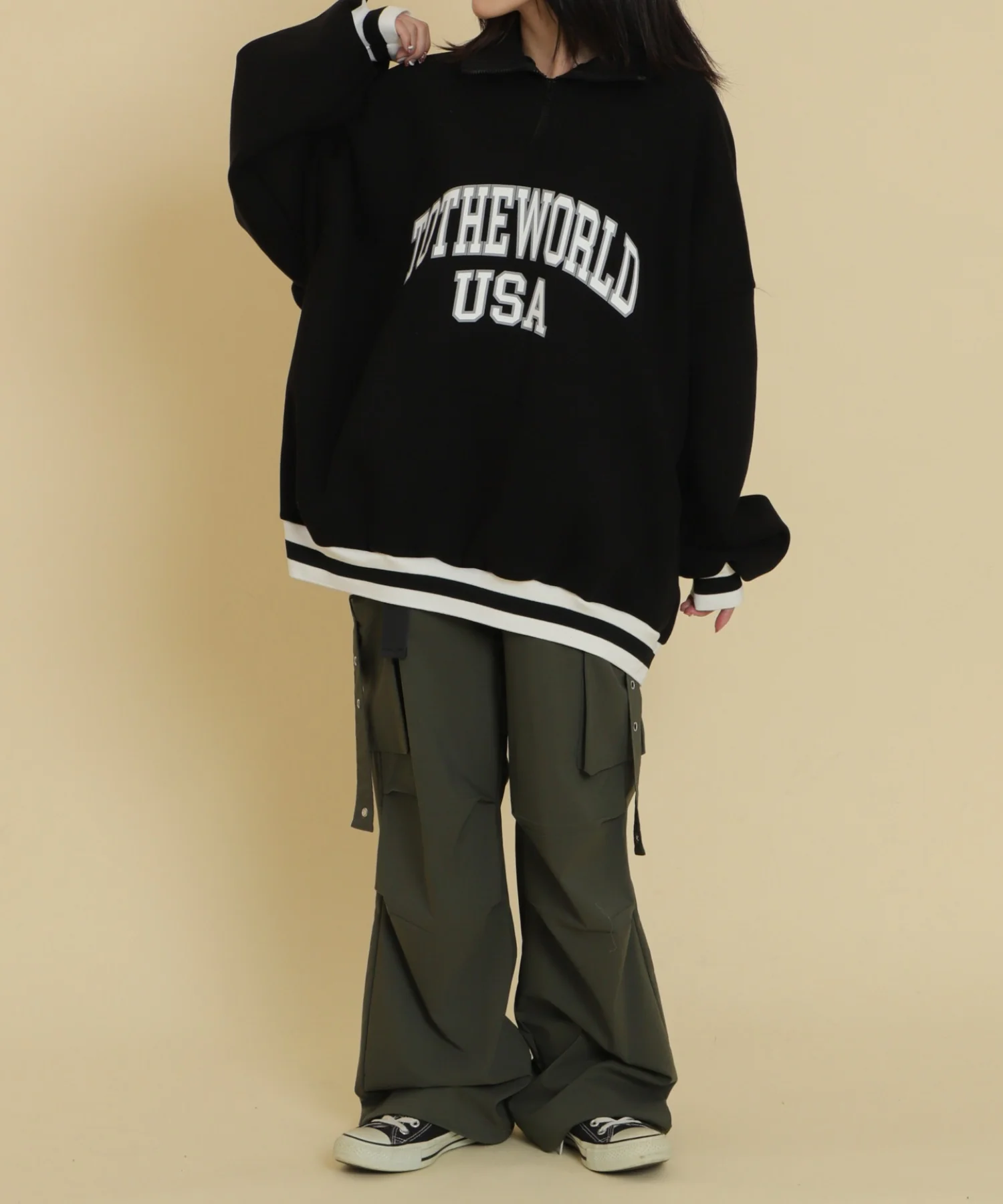 ラインリブハーフZIPビッグスウェット - Image 10