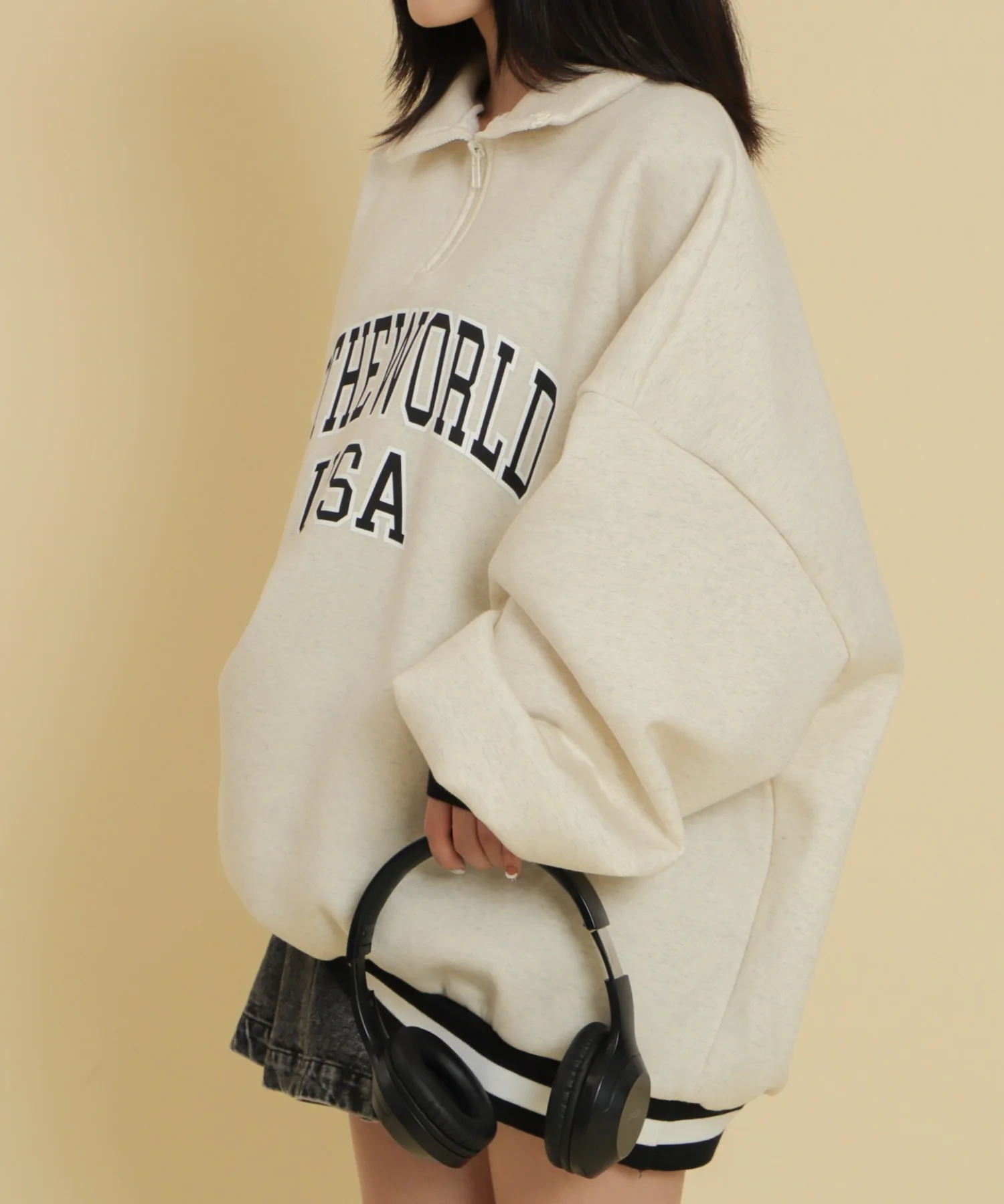 ラインリブハーフZIPビッグスウェット - Image 5