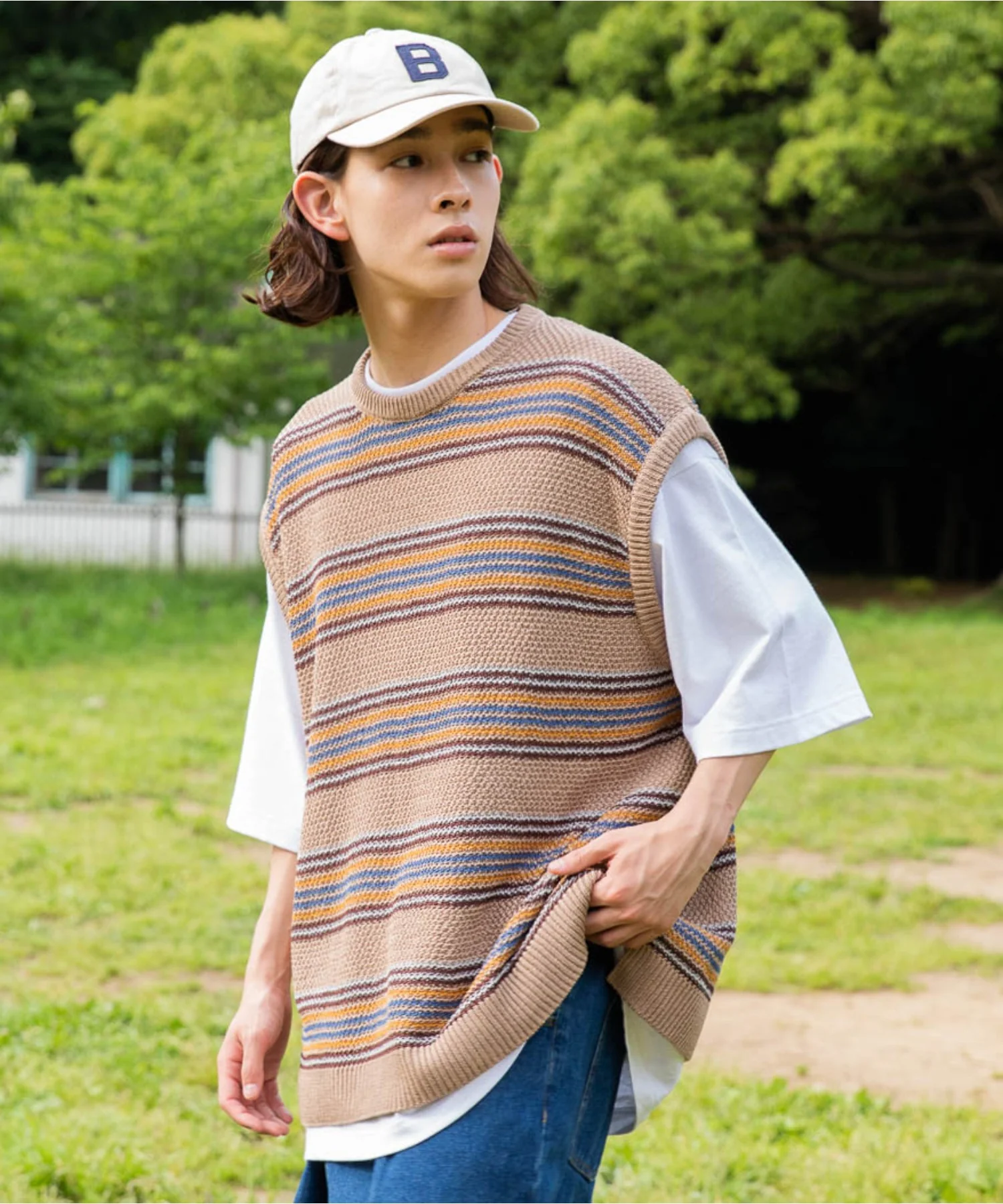 レトロボーダーニットベスト - Image 13