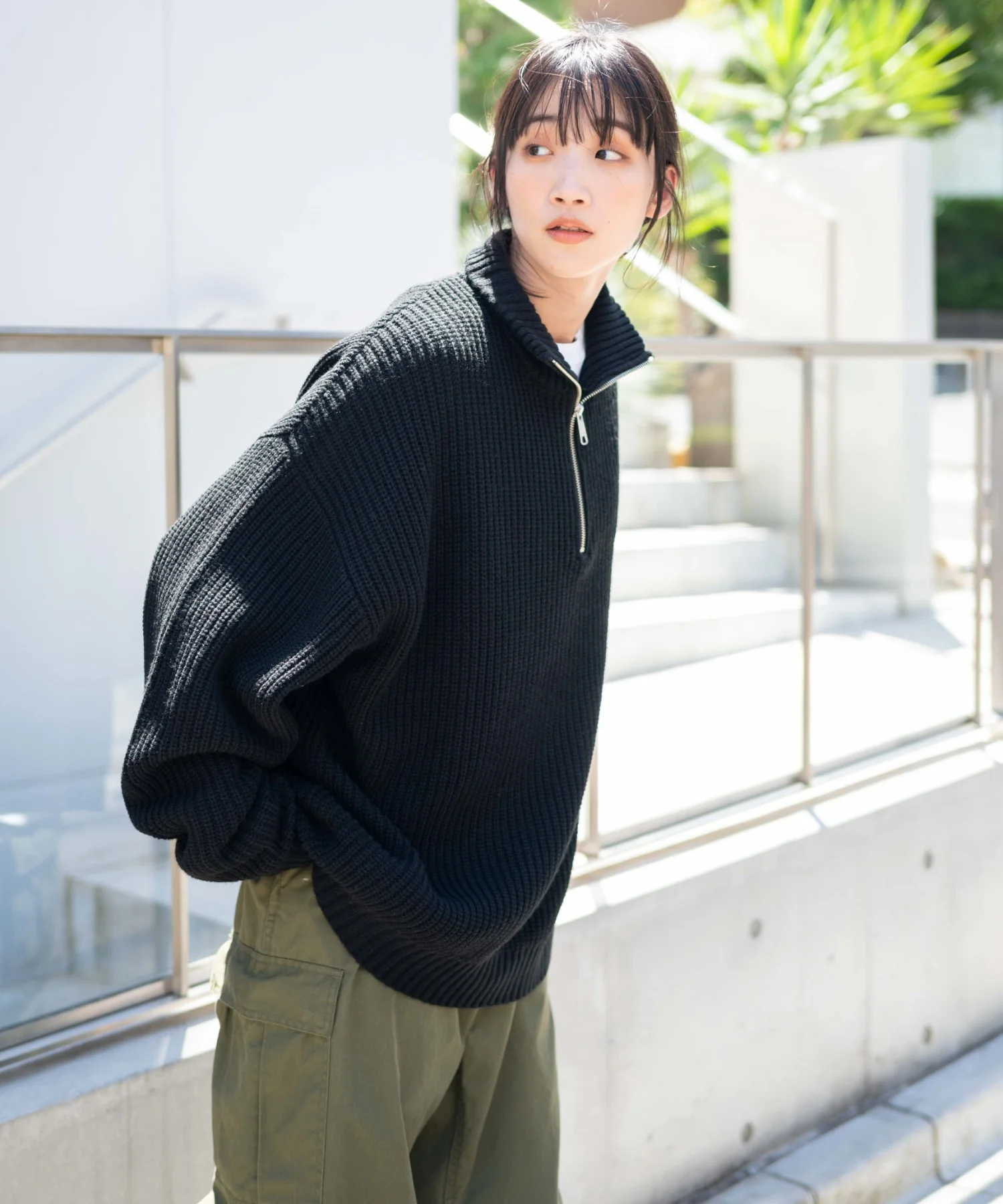 ルーズフィットハーフZIPプルオーバー - Image 10