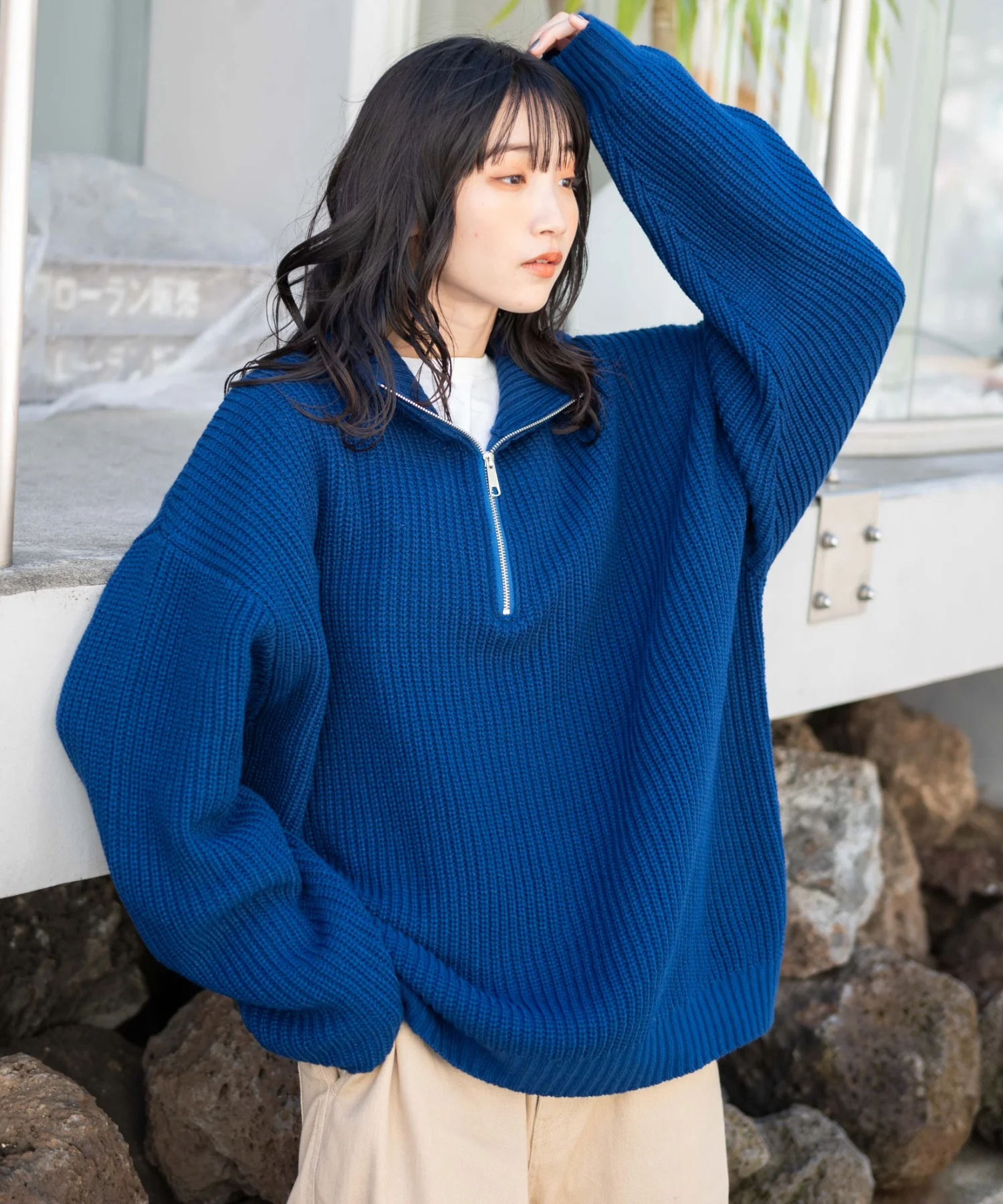 ルーズフィットハーフZIPプルオーバー - Image 24