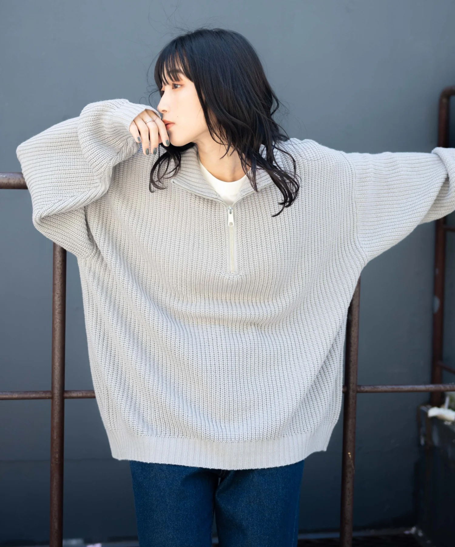 ルーズフィットハーフZIPプルオーバー - Image 29