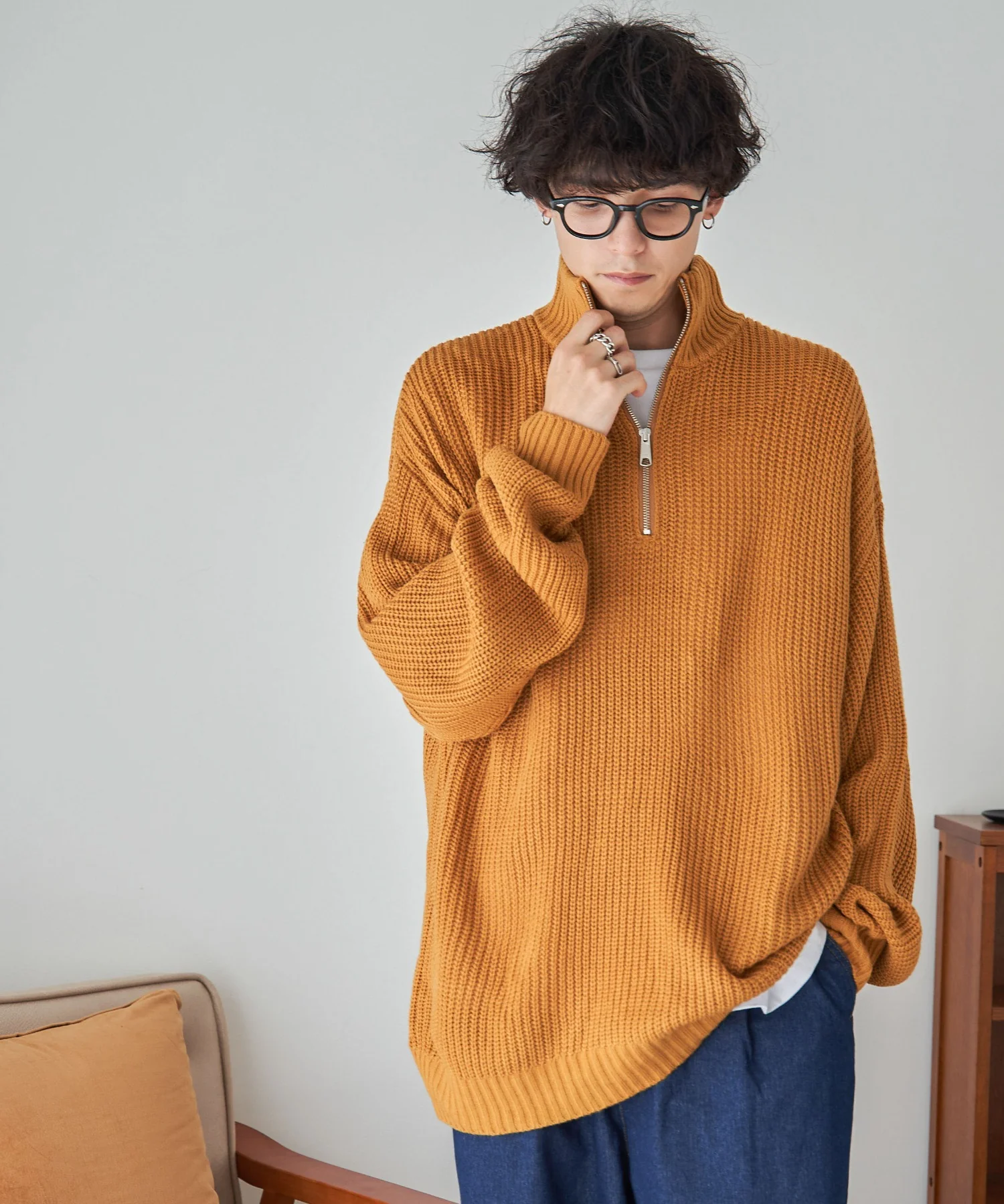 ルーズフィットハーフZIPプルオーバー - Image 3