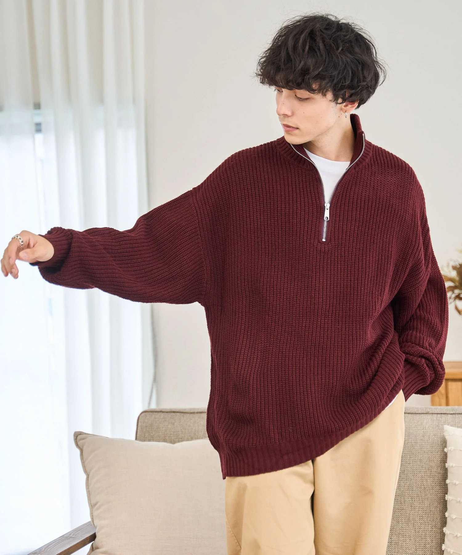 ルーズフィットハーフZIPプルオーバー - Image 32