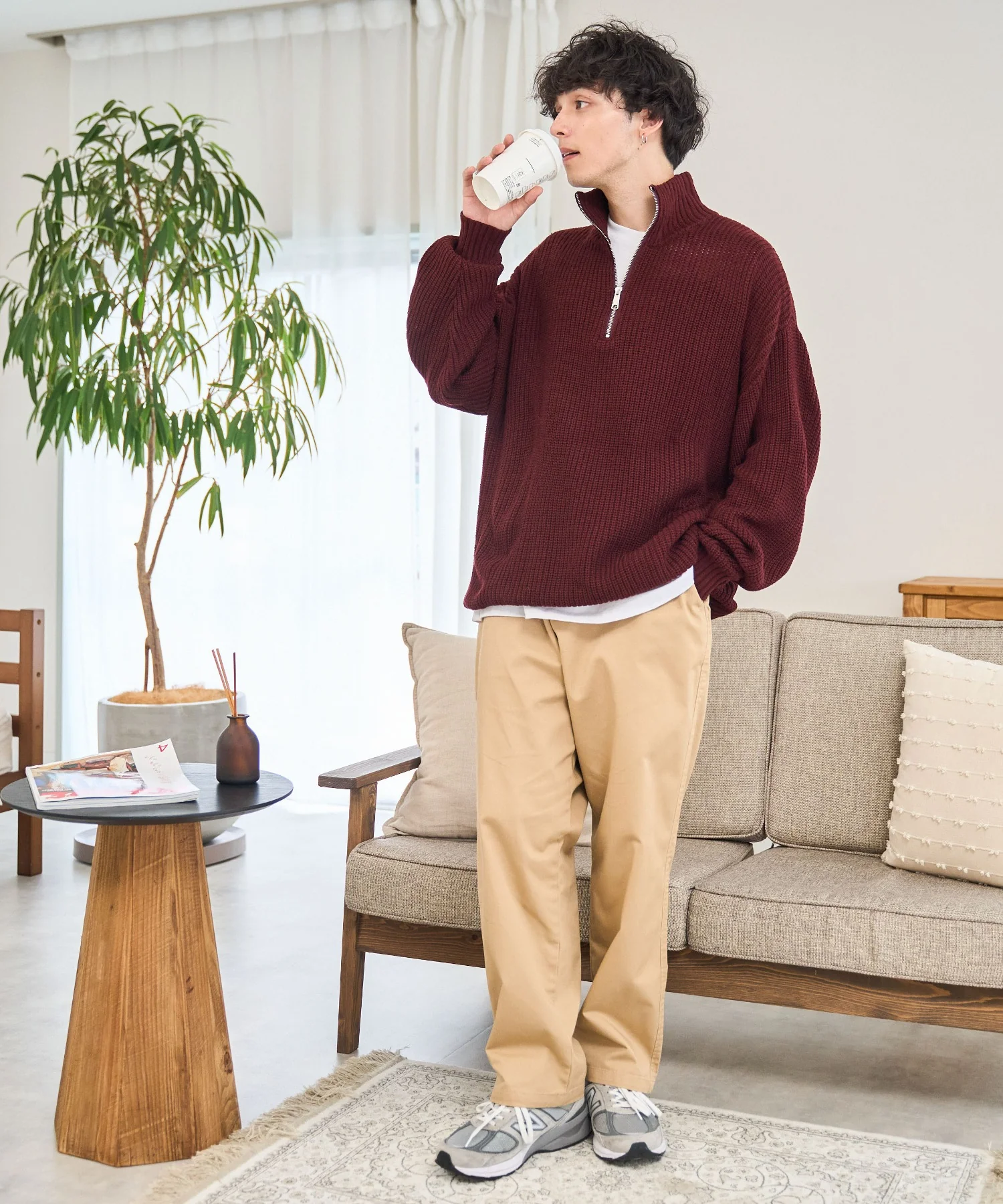ルーズフィットハーフZIPプルオーバー - Image 34