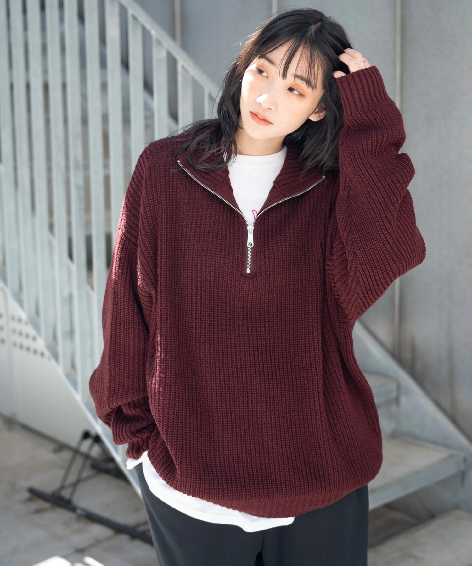 ルーズフィットハーフZIPプルオーバー - Image 35
