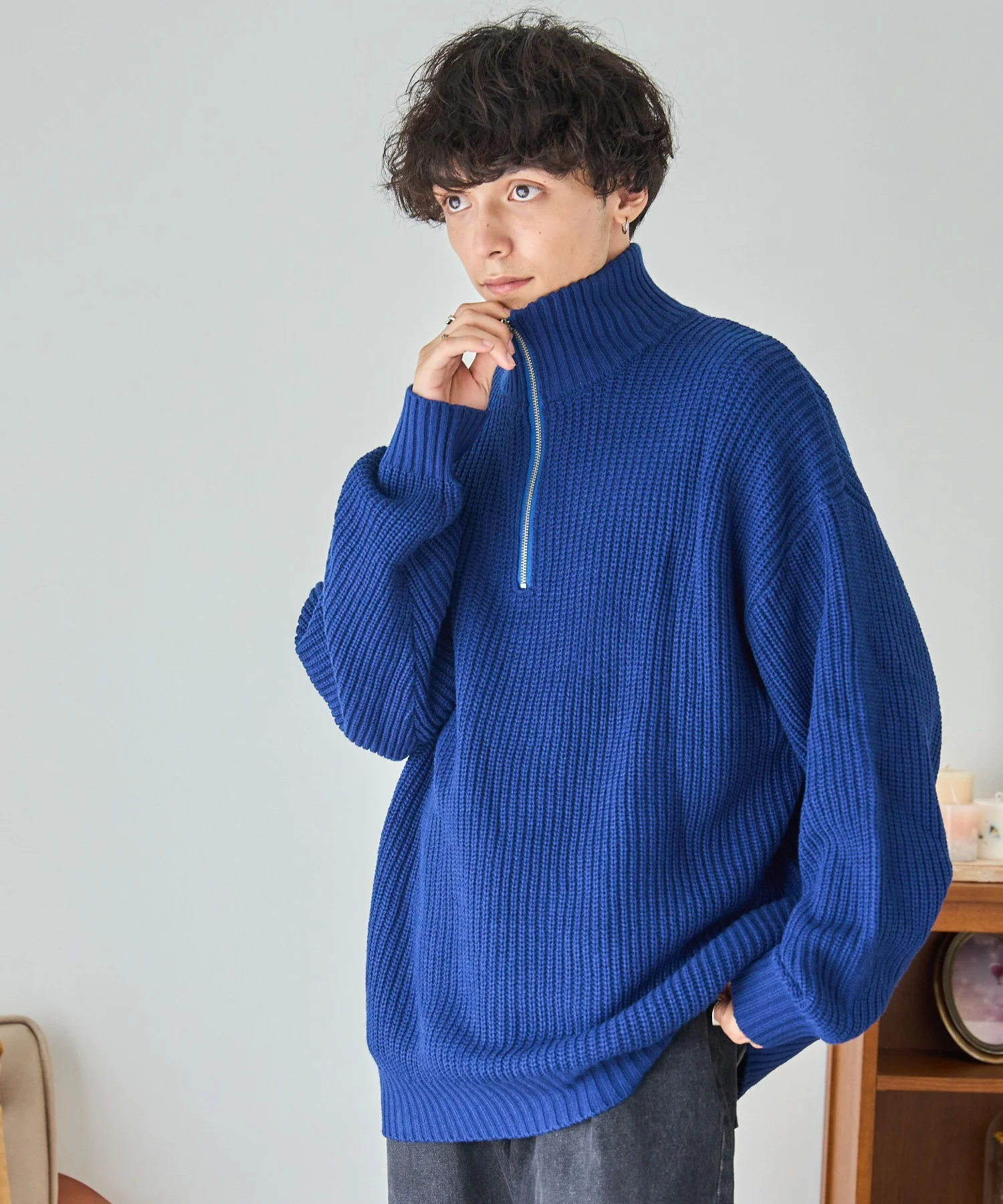 ルーズフィットハーフZIPプルオーバー - Image 4