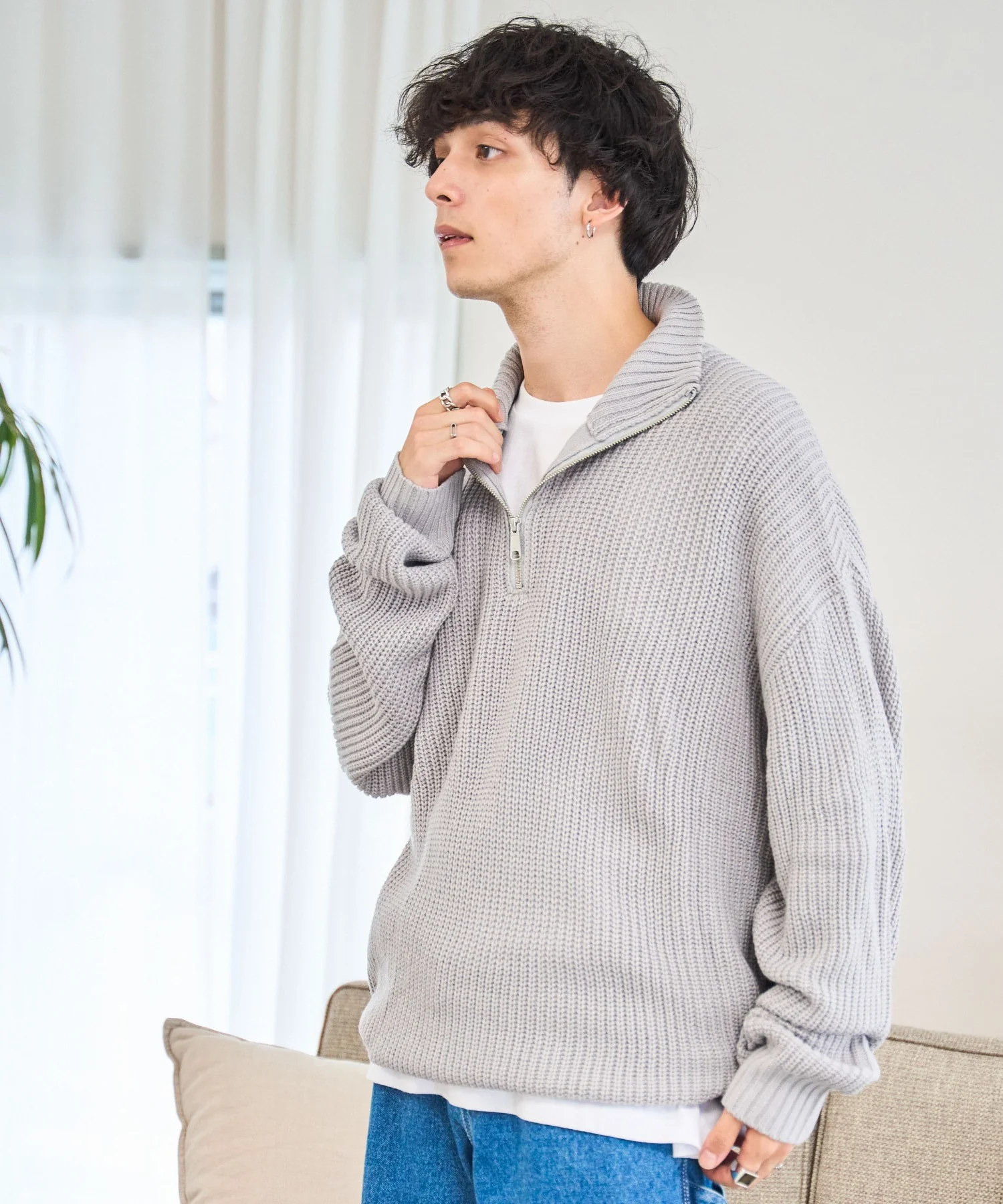 ルーズフィットハーフZIPプルオーバー - Image 5