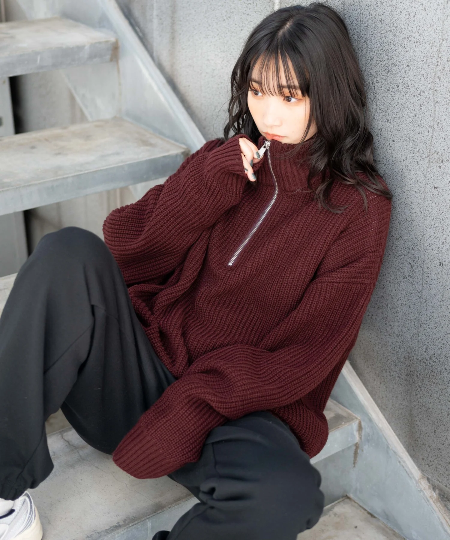ルーズフィットハーフZIPプルオーバー - Image 6