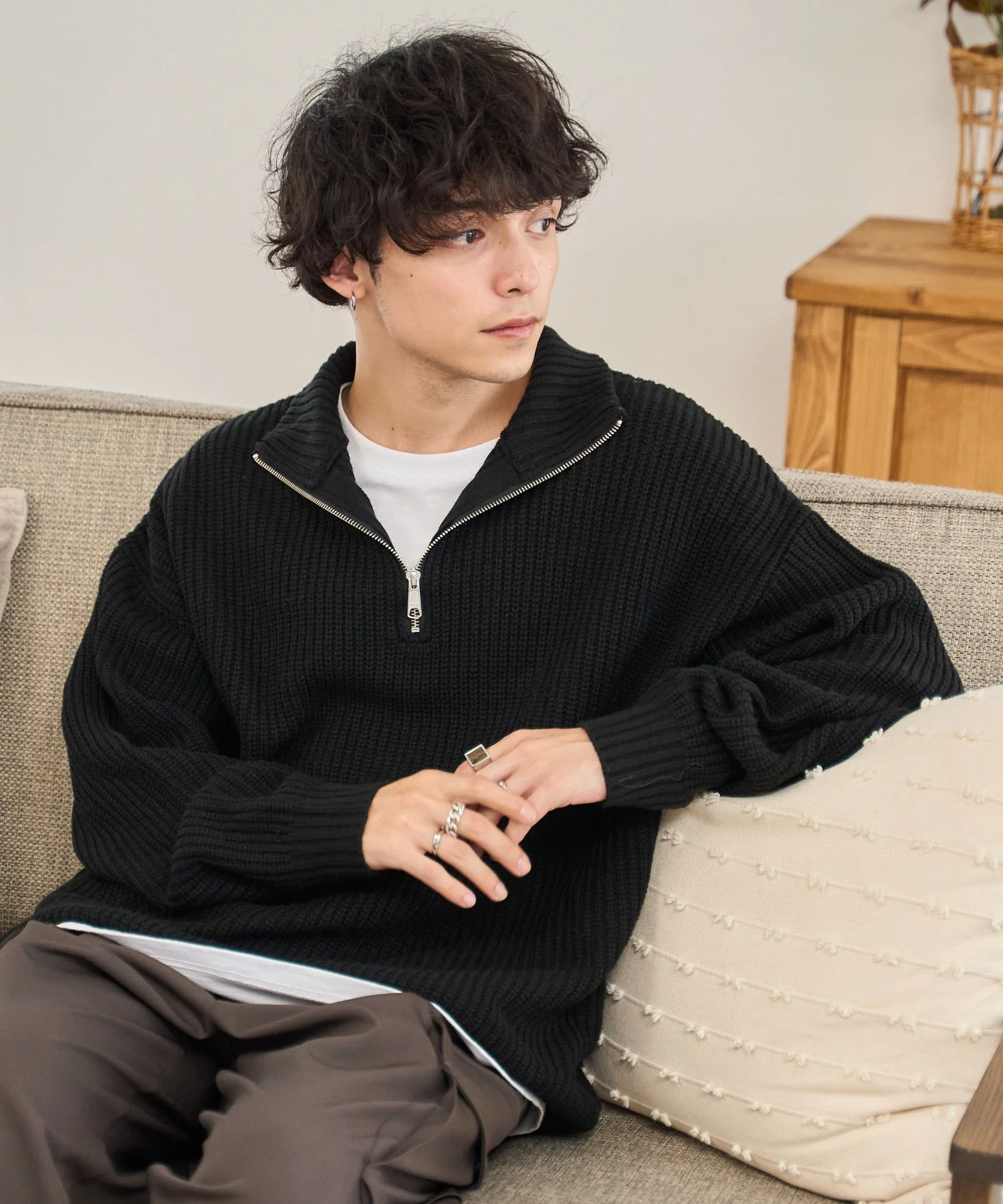 ルーズフィットハーフZIPプルオーバー - Image 7