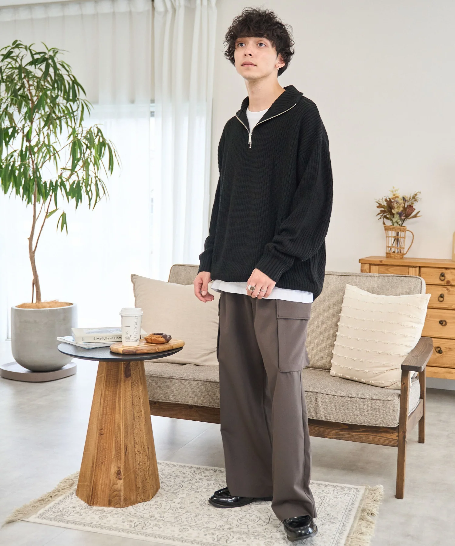 ルーズフィットハーフZIPプルオーバー - Image 8