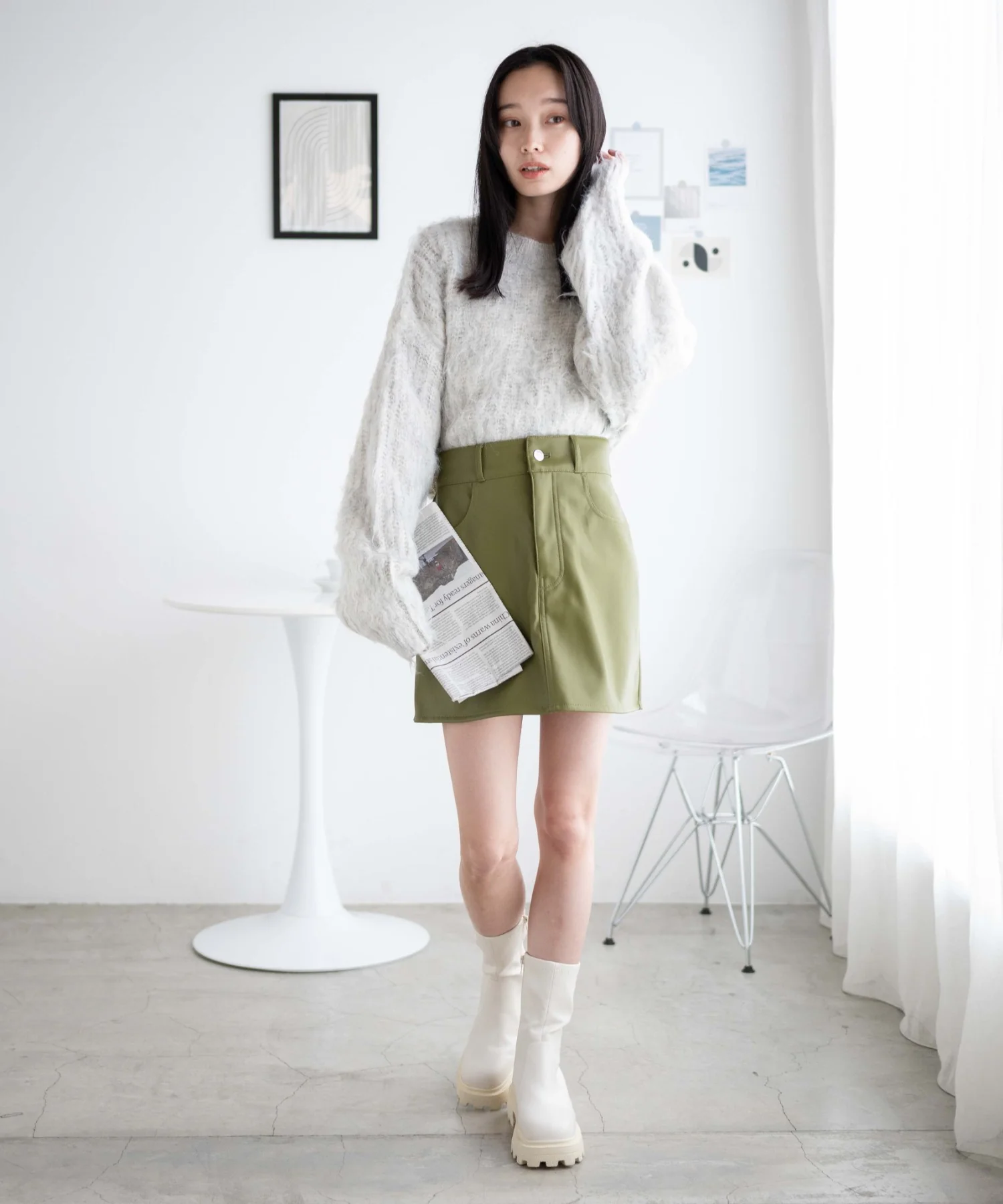 合皮台形ミニスカート - Image 19