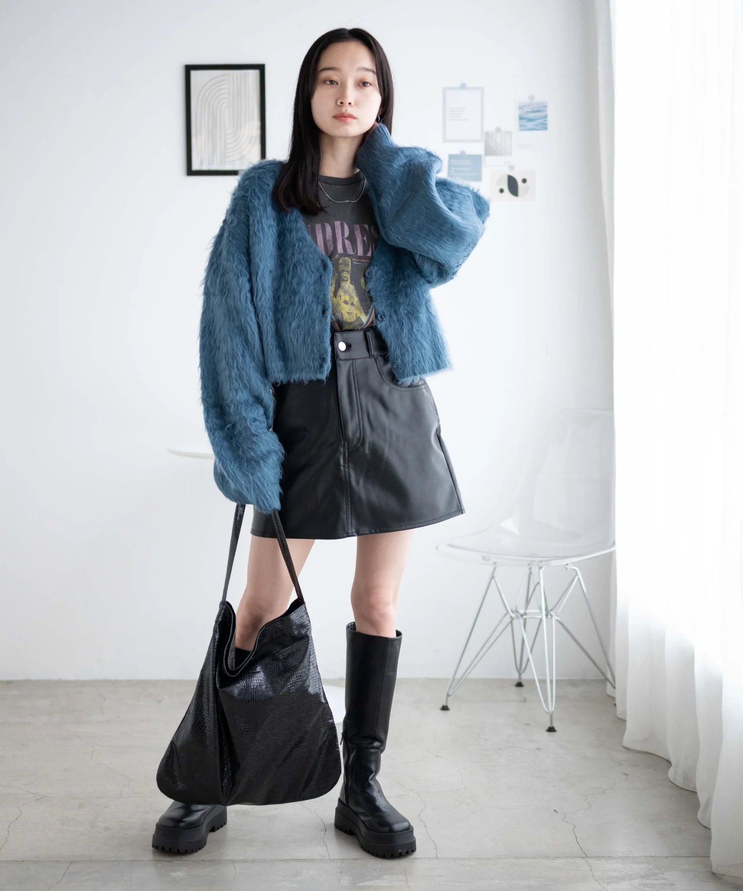 合皮台形ミニスカート - Image 3