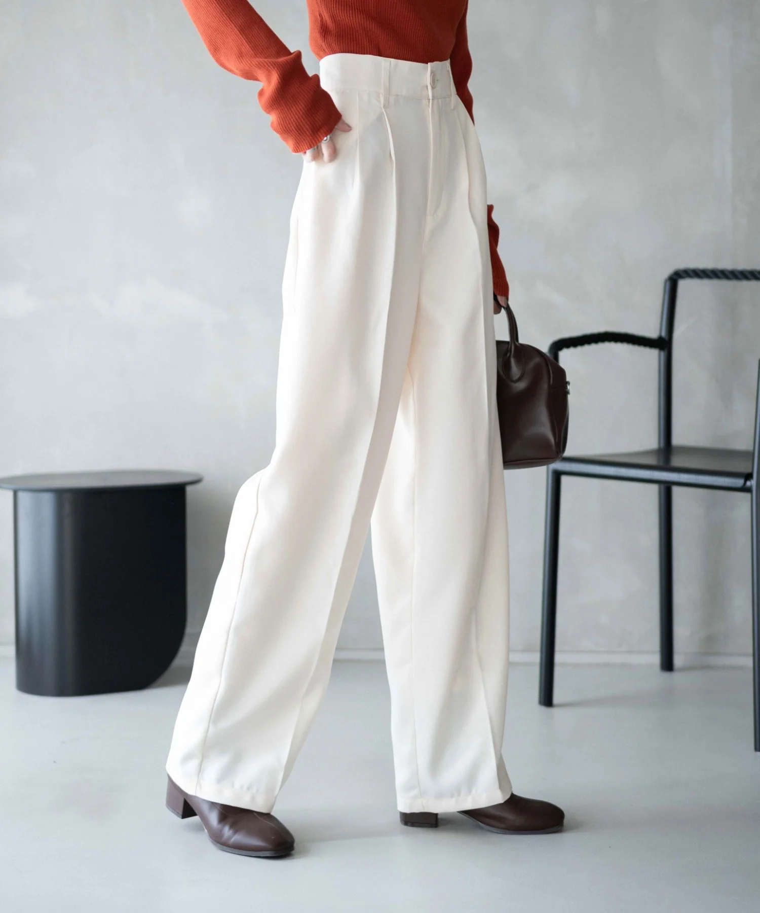 ハイウエストセンタープレスワイドパンツ - Image 14