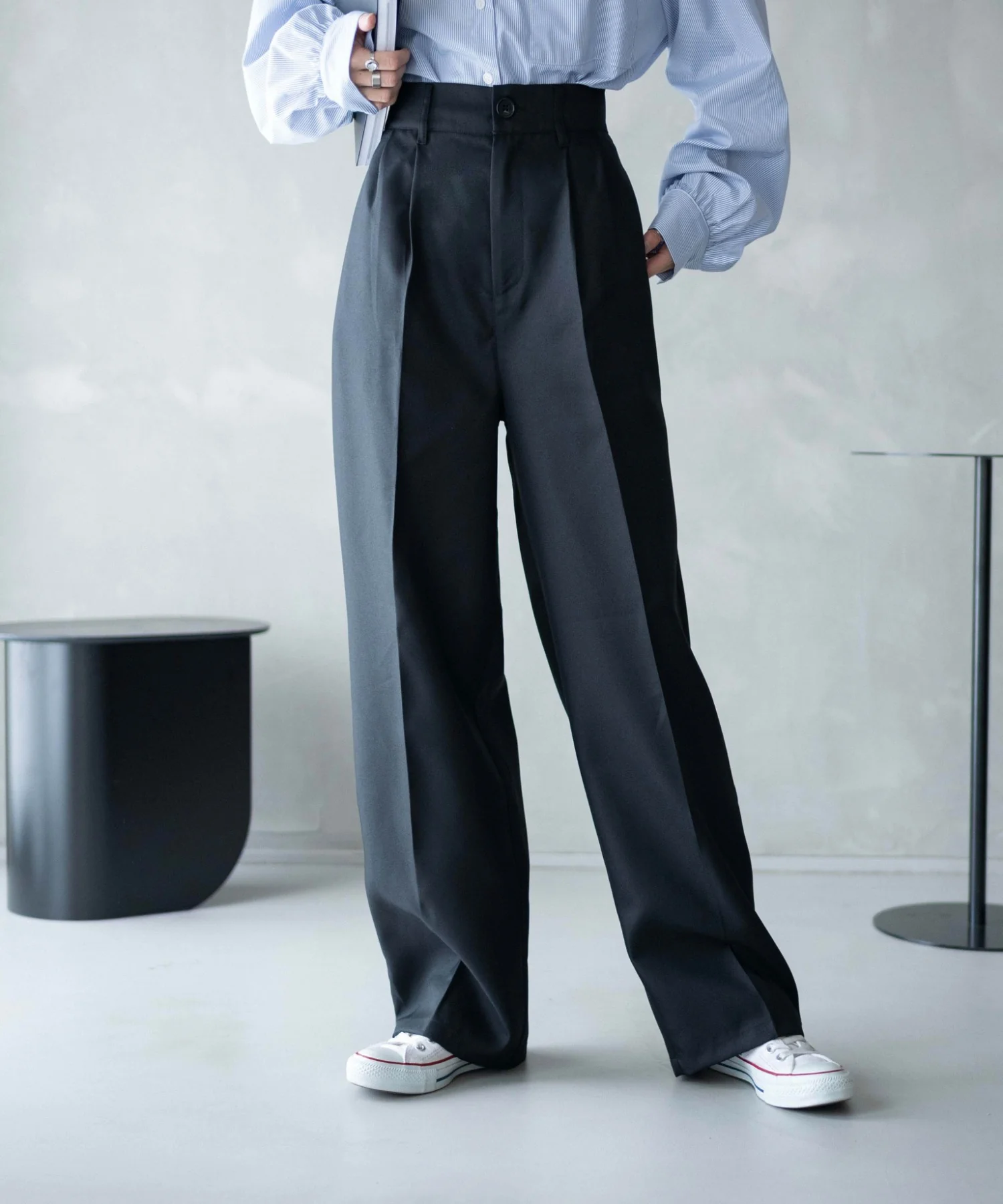 ハイウエストセンタープレスワイドパンツ - Image 2
