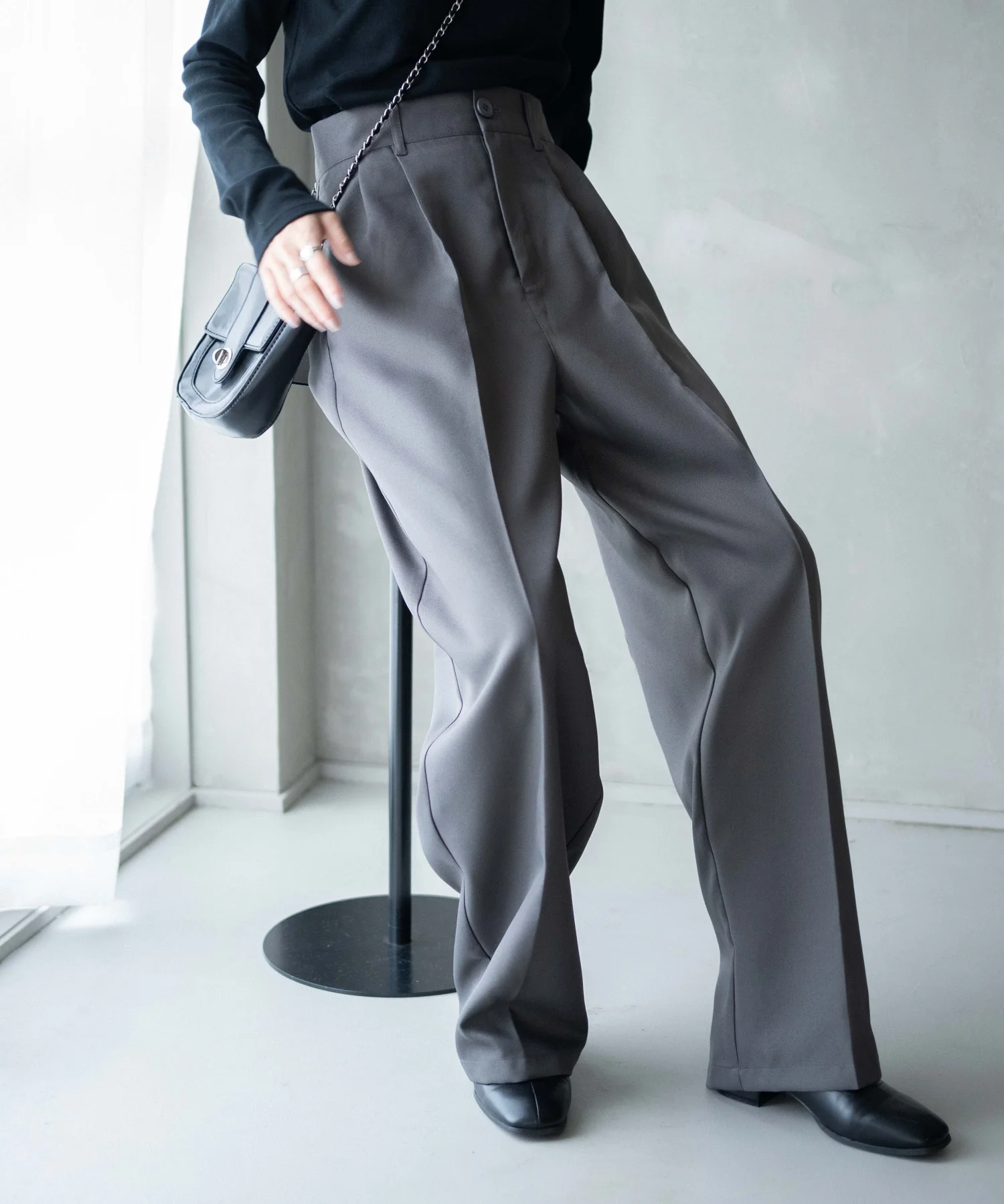 ハイウエストセンタープレスワイドパンツ - Image 23