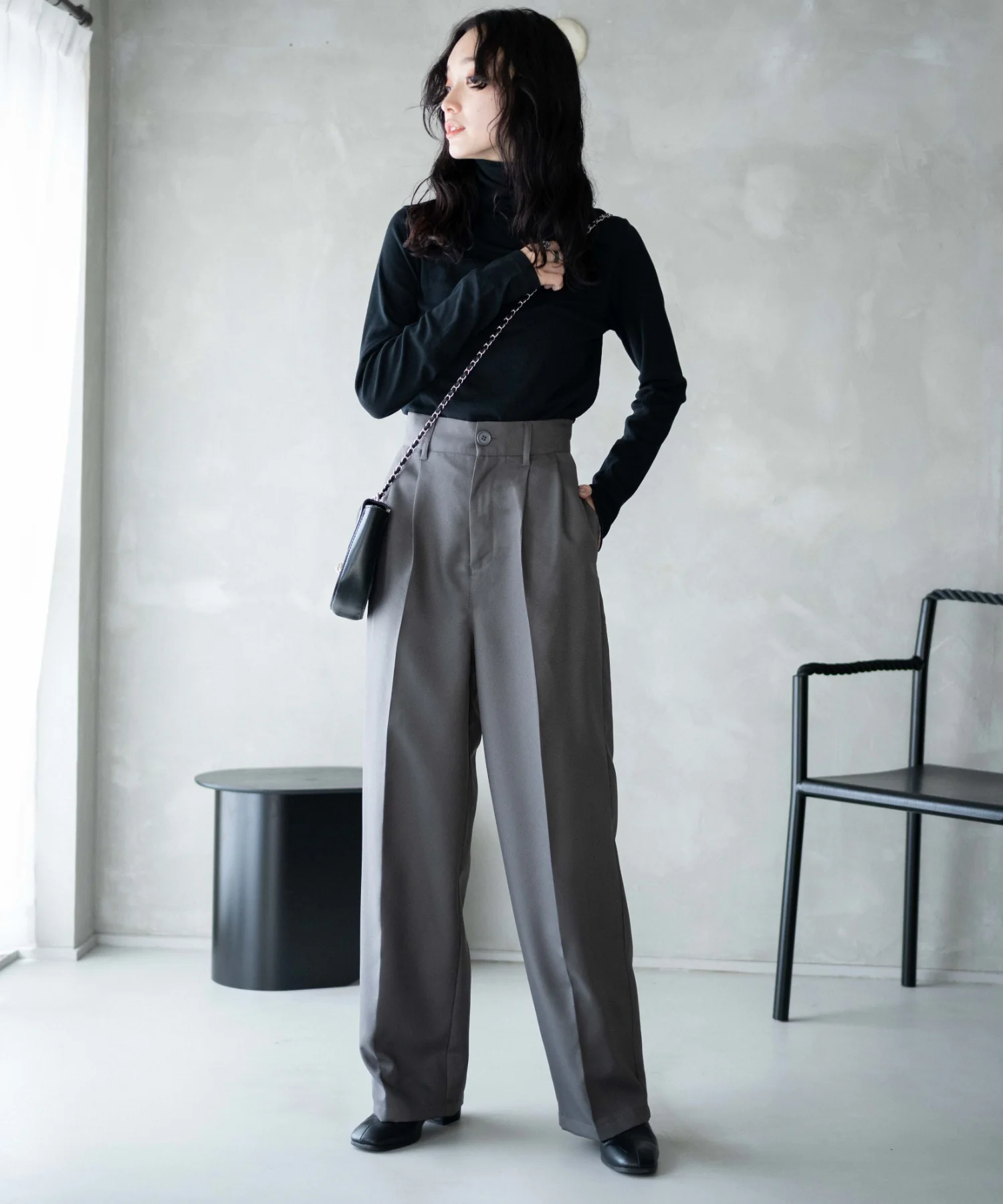 ハイウエストセンタープレスワイドパンツ - Image 26