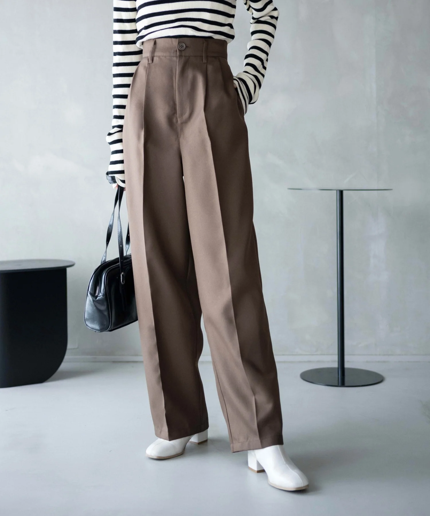 ハイウエストセンタープレスワイドパンツ - Image 4