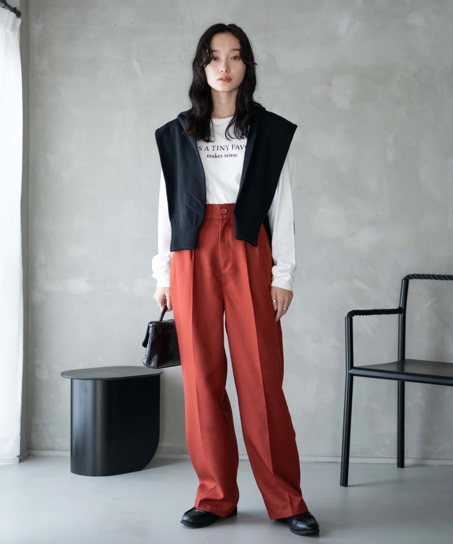 ハイウエストセンタープレスワイドパンツ - Image 8